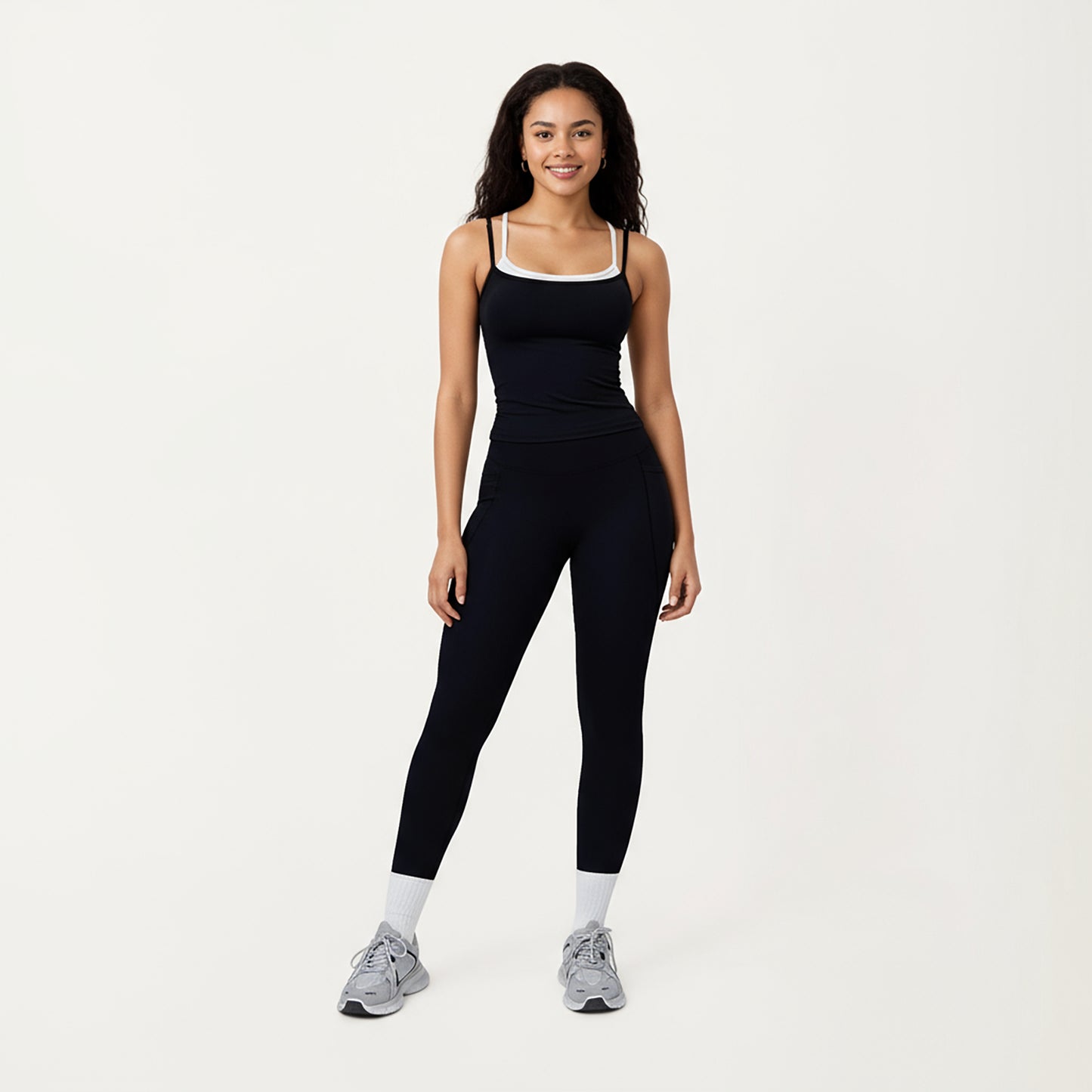 Anna-Kaci Active Women's Double Strap Fitted Active Tank Top with Built-In Shelf Bra