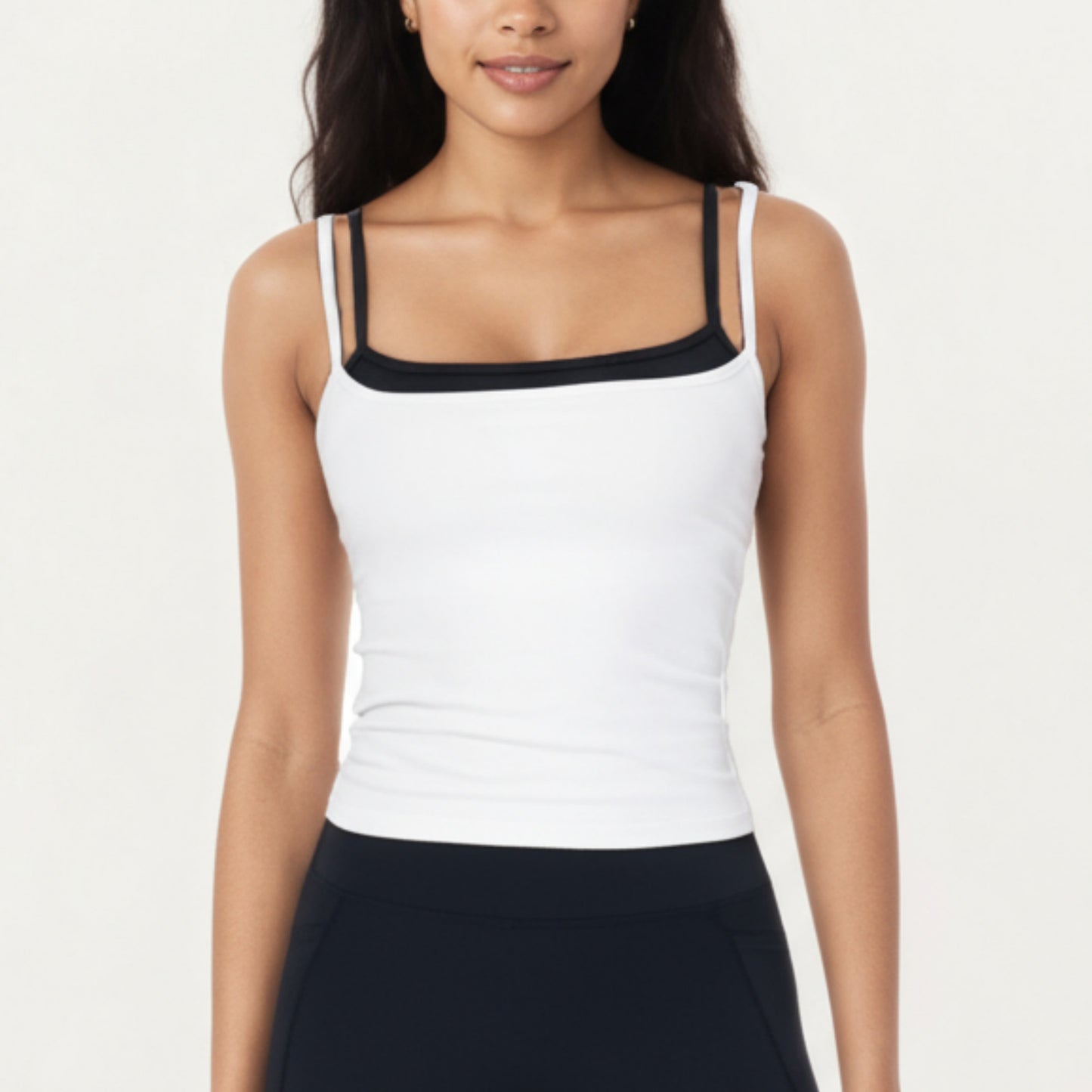 Anna-Kaci Active Women's Double Strap Fitted Active Tank Top with Built-In Shelf Bra