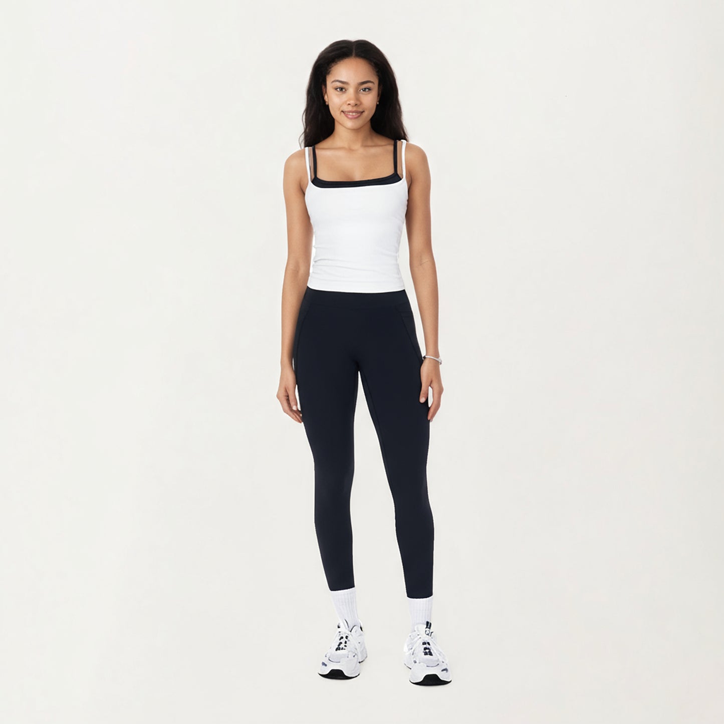 Anna-Kaci Active Women's Double Strap Fitted Active Tank Top with Built-In Shelf Bra