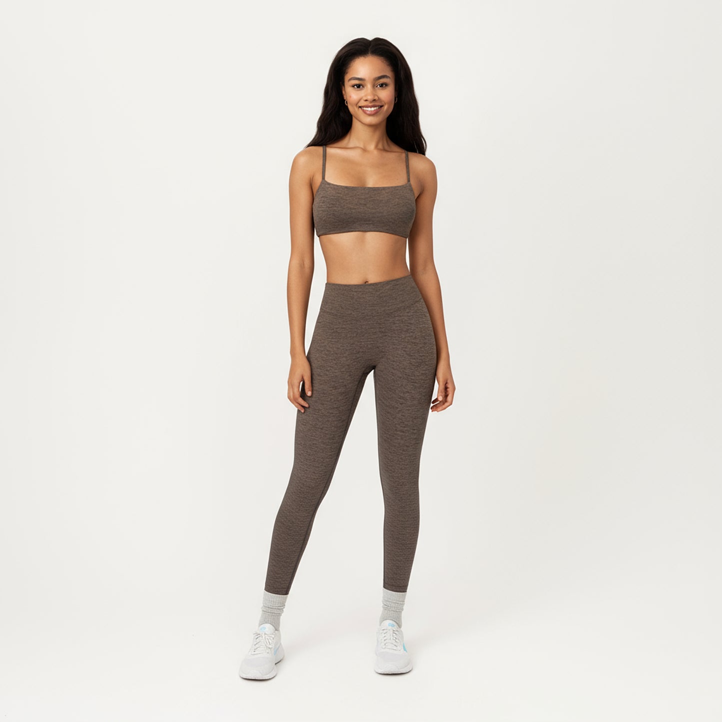 Anna-Kaci Active Women's Seamless Rib Knit Bralette Top with Adjustable Spaghetti Straps
