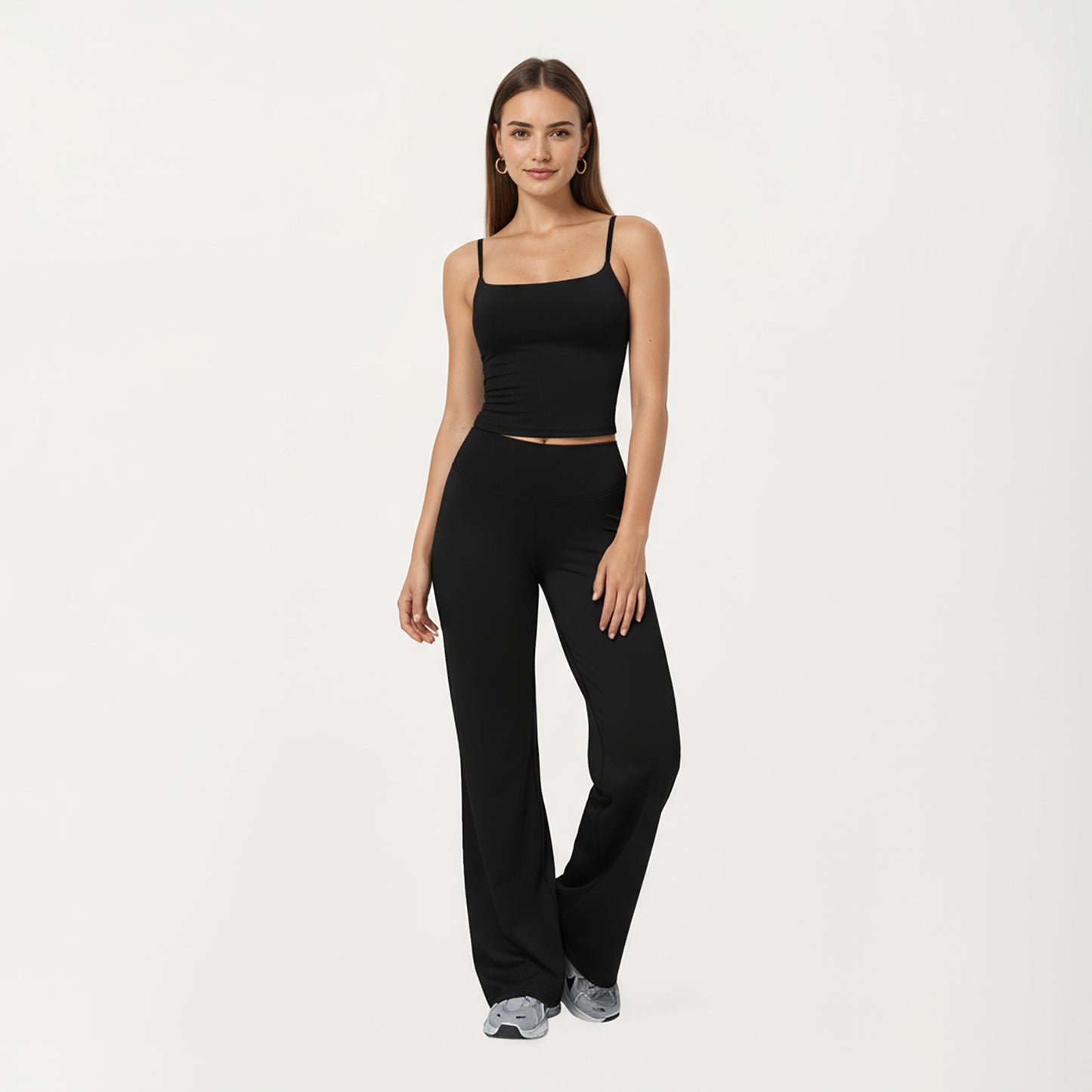 Anna-Kaci Active Women's Fitted Spaghetti Strap Square Neck Stretch Camisole Top