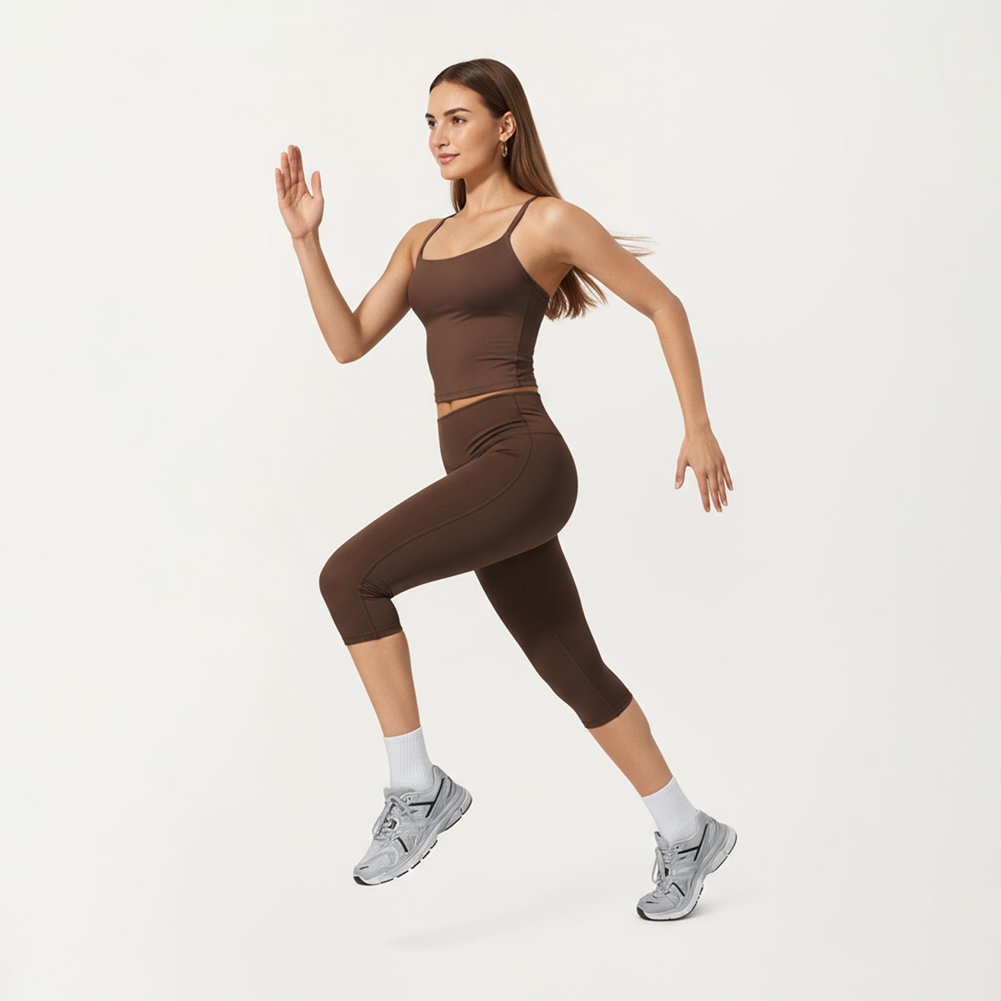 Anna-Kaci Active Women's Fitted Spaghetti Strap Square Neck Stretch Camisole Top