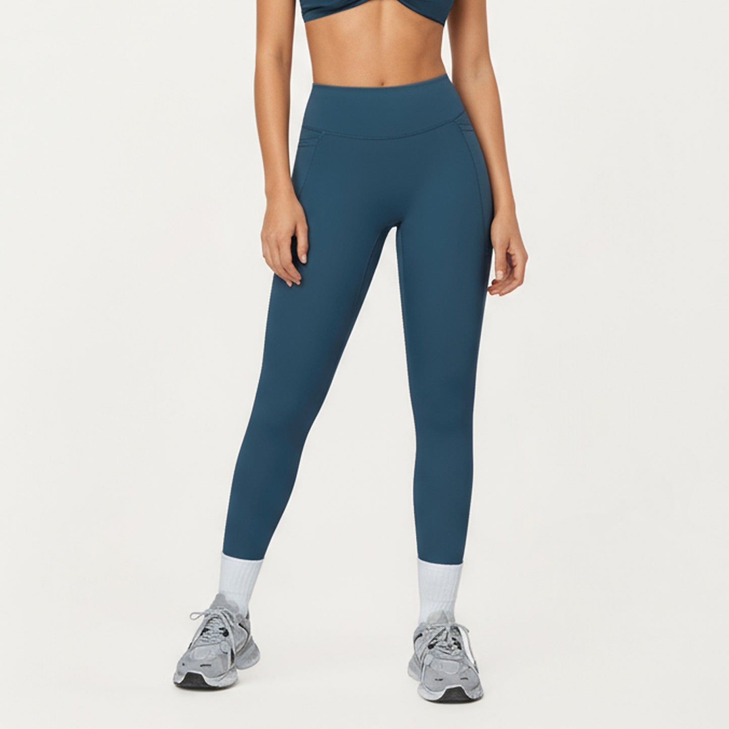 Anna-Kaci Active Women's High Waist Full Length Leggings with Side Pockets and Smooth Compression Fit