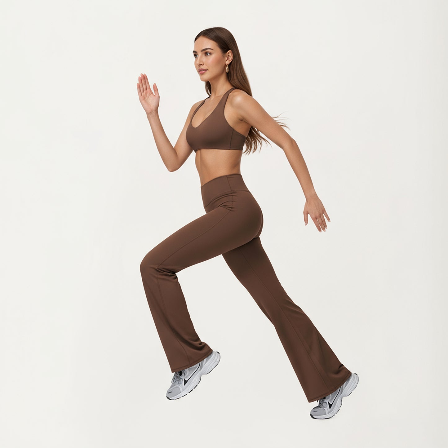 Anna-Kaci Active Women's High Waist Flare Yoga Pants with Stretch Fabric and Smooth Compression Fit