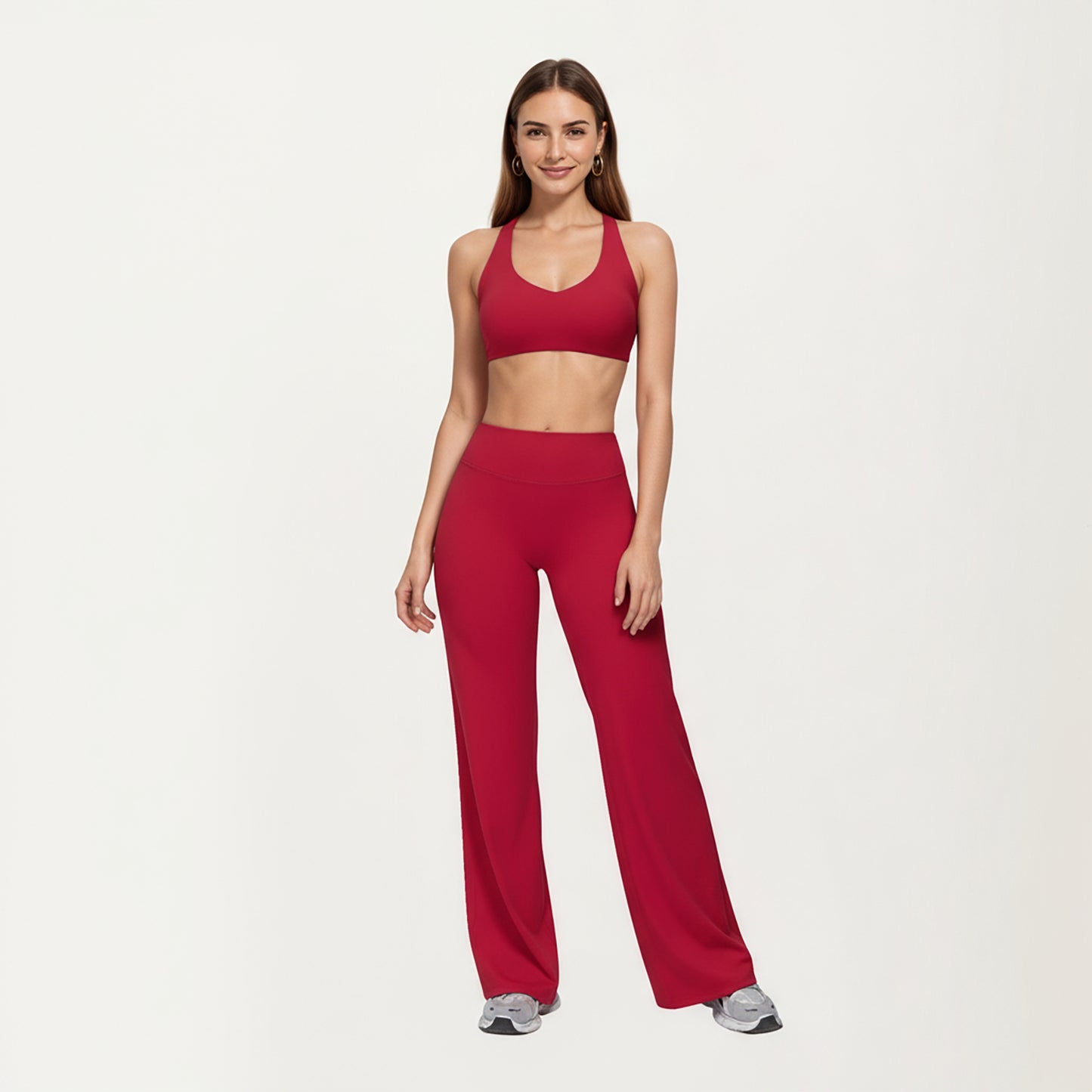 Anna-Kaci Active Women's High Waist Flare Yoga Pants with Stretch Fabric and Smooth Compression Fit