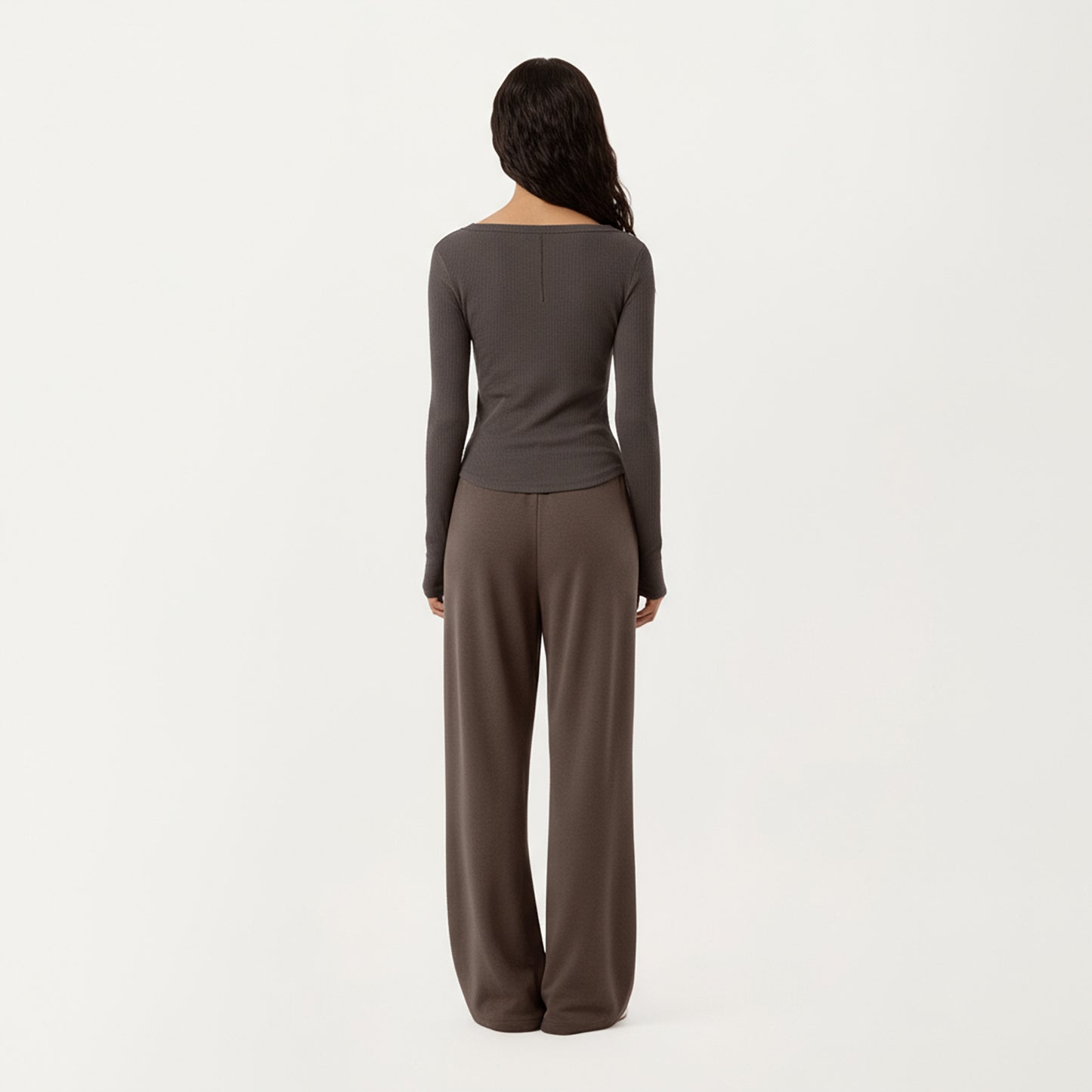 Anna-Kaci Active Women's Long Sleeve Rib Knit Top with Boat Neckline and Slim Fit Silhouette