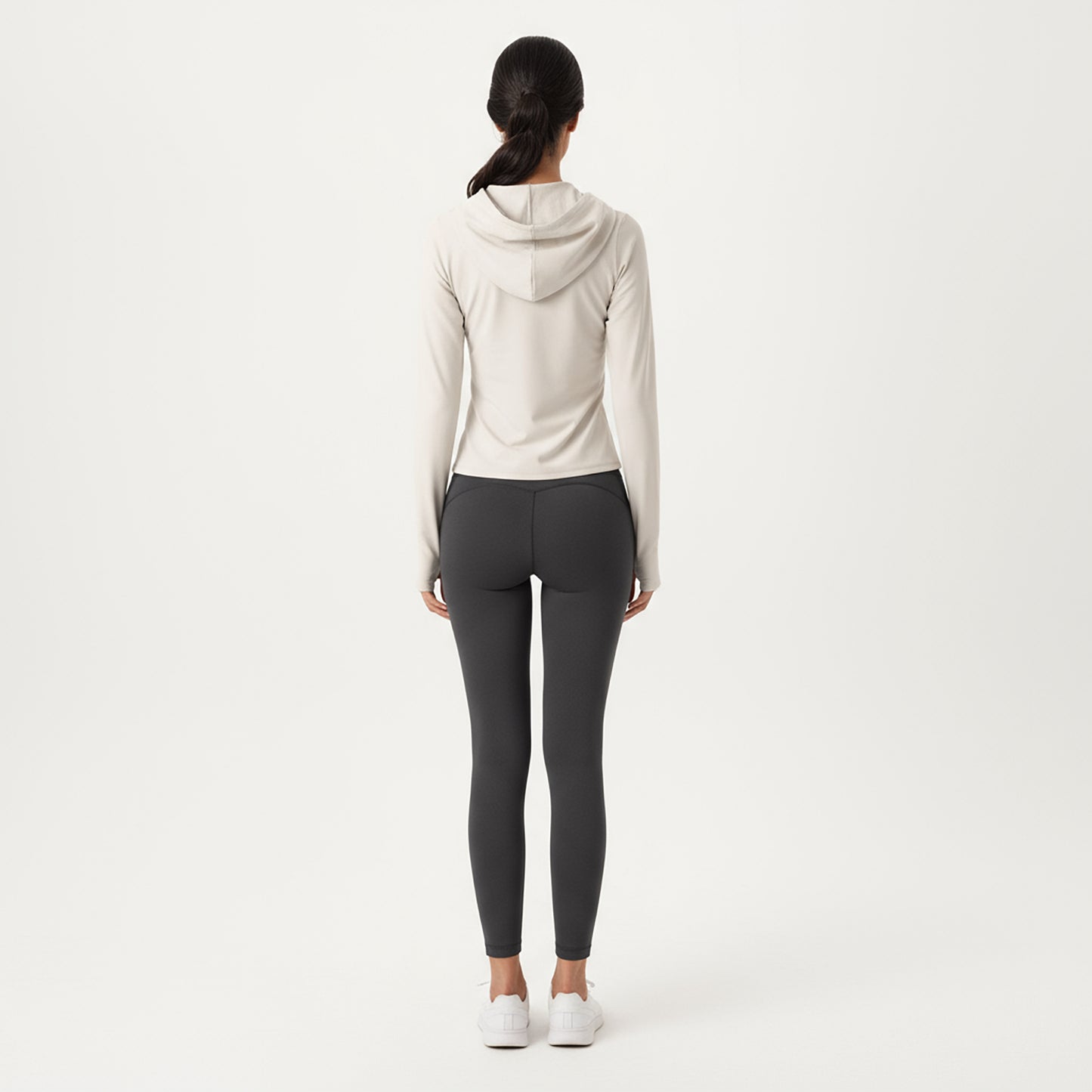 Anna-Kaci Active Women's Long Sleeve Zip Up Hoodie Jacket with Contoured Fit and Thumbhole Cuffs