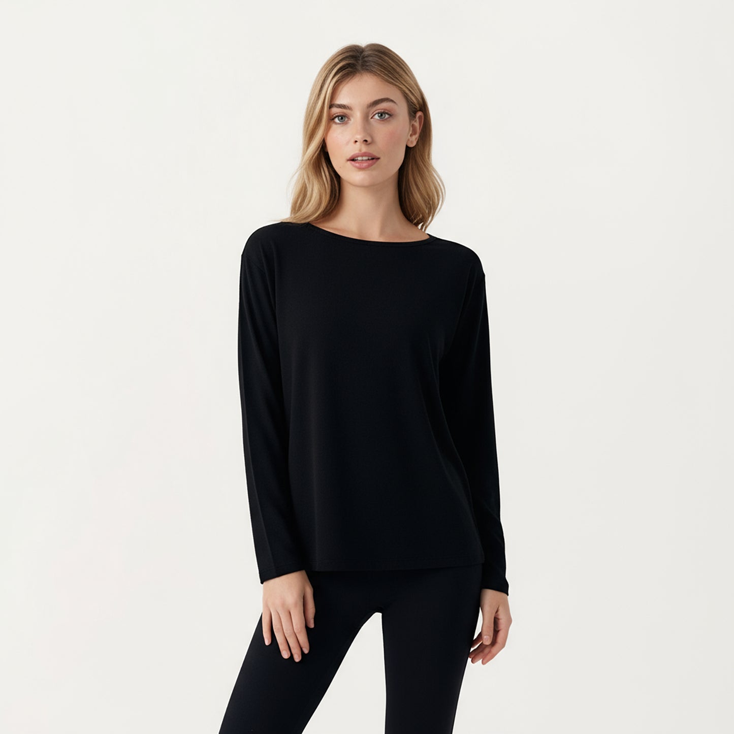 Anna-Kaci Active Women's Long Sleeve Pullover Top with Relaxed Fit and Boat Neckline