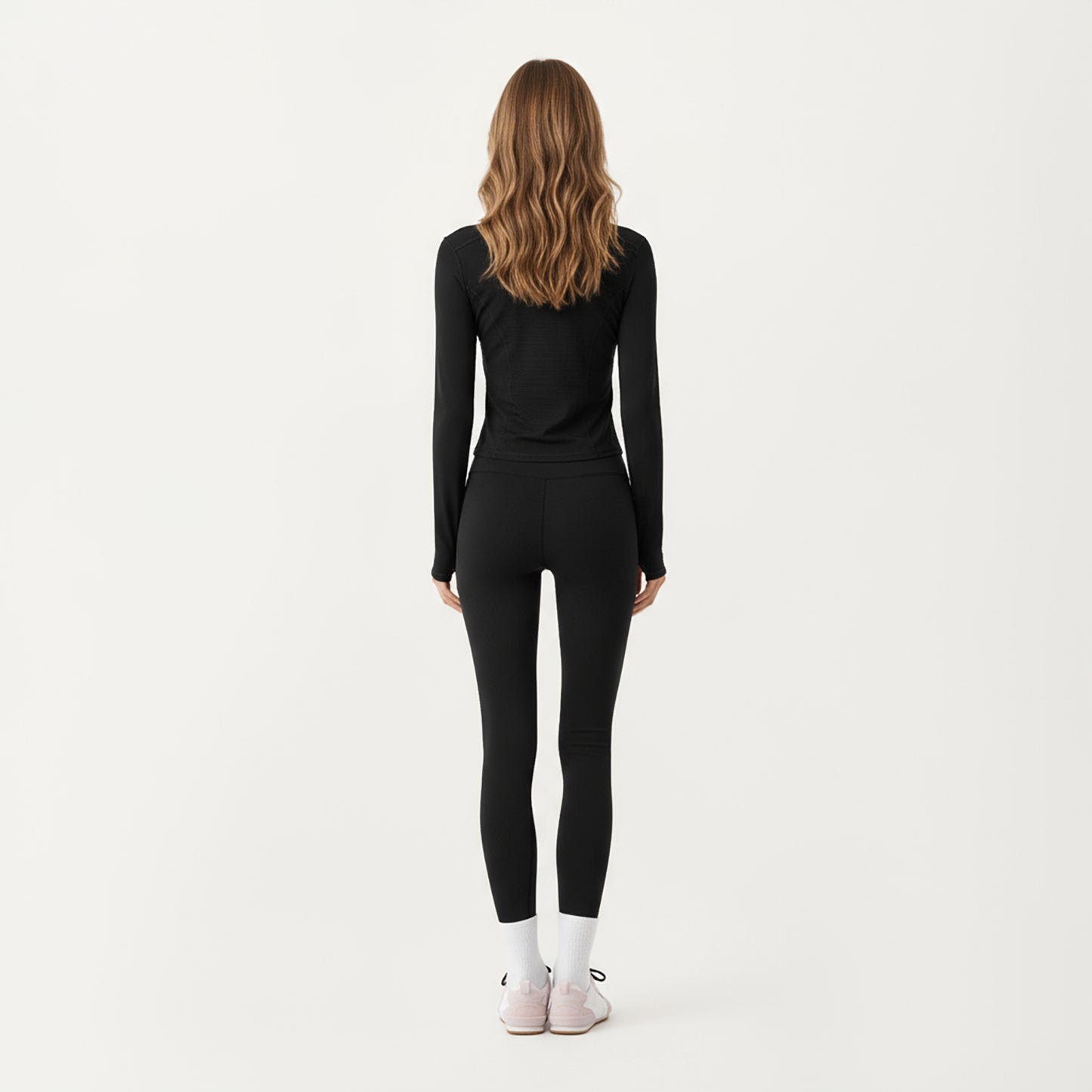 Anna-Kaci Active Women's Long Sleeve Zip Front Cropped Jacket with Contoured Seams and Thumbhole Cuffs