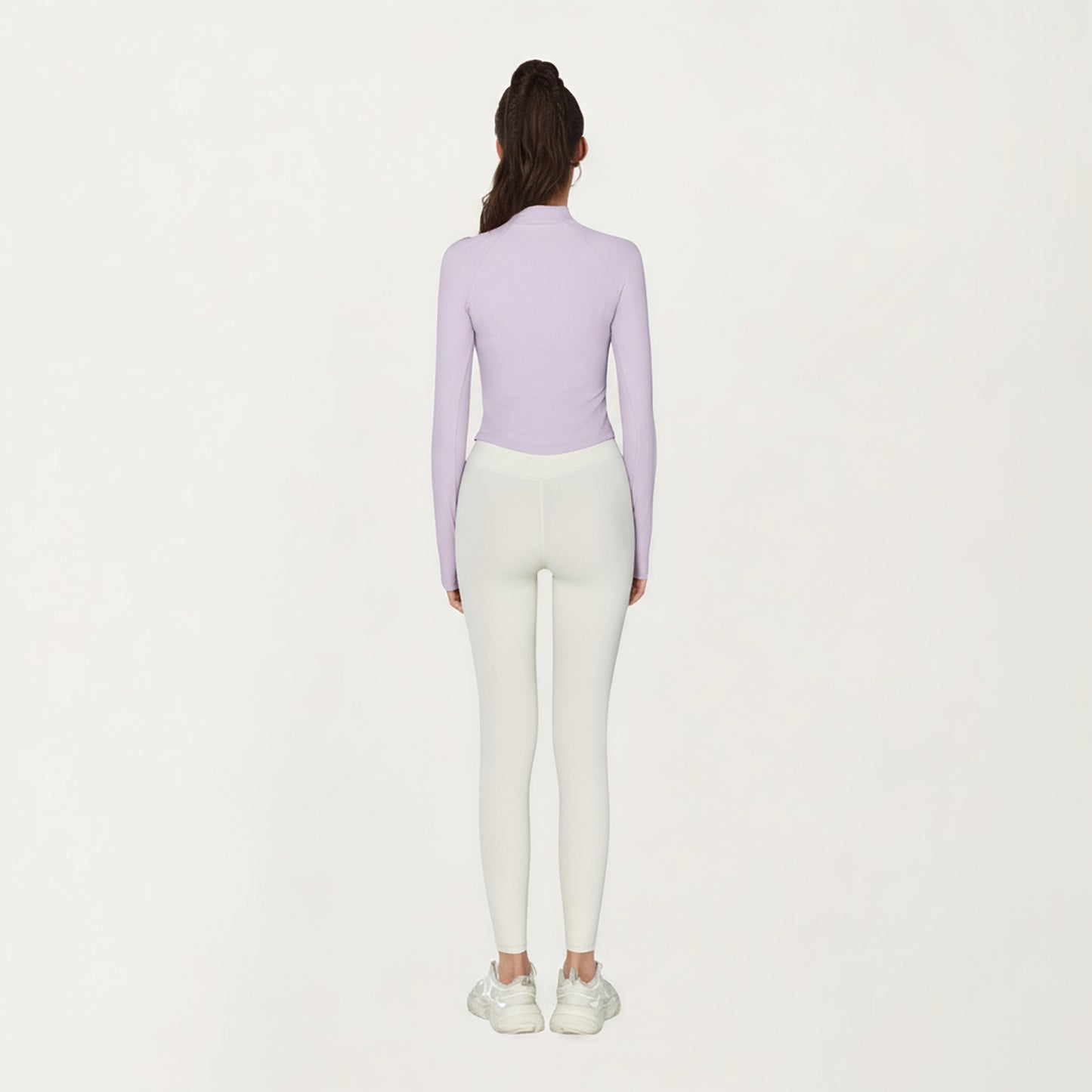 Anna-Kaci Active Women's Long Sleeve Ribbed Knit Half Zip Top with Curved Hem and Fitted Silhouette