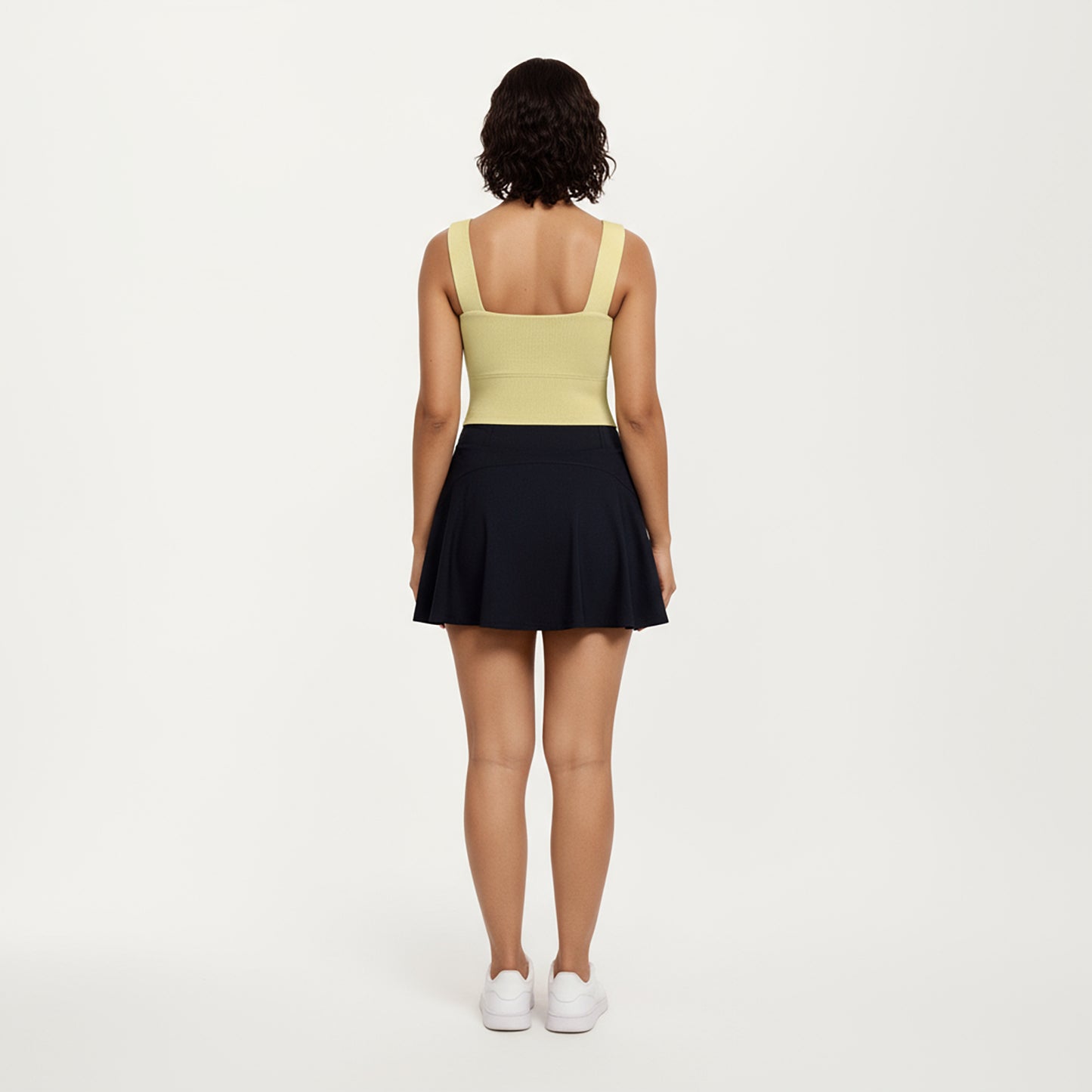 Anna-Kaci Active Women's Ribbed Square Neck Tank Top with Wide Straps and Fitted Stretch Design