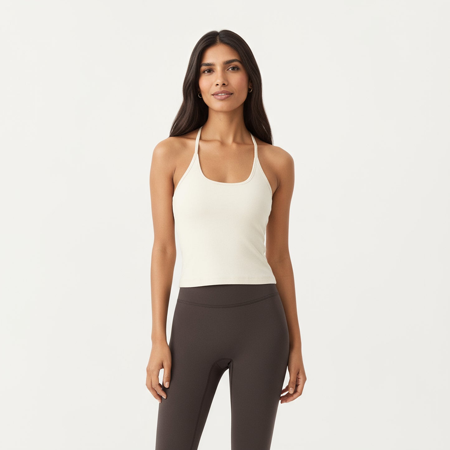 Anna-Kaci Active Women's Spaghetti Strap Scoop Neck Cami Top with Fitted Stretch Fabric and Minimalist Design