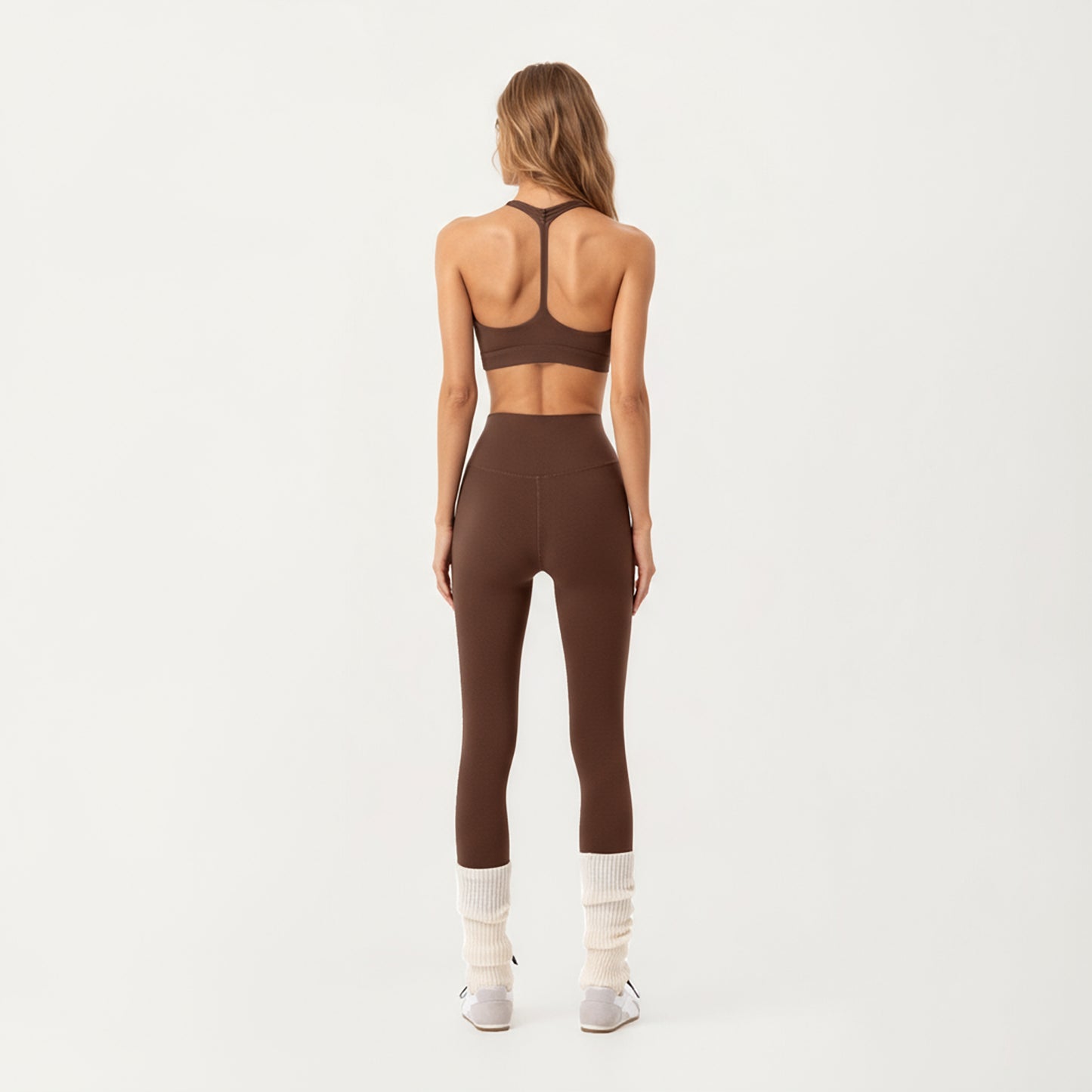 Anna-Kaci Active Women's Double Strap V-Neck Sports Bra with Smooth Stretch Fabric and Supportive Band