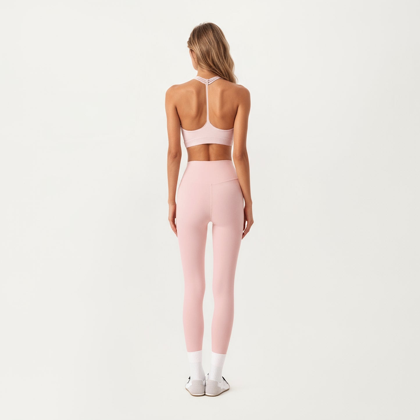 Anna-Kaci Active Women's Double Strap V-Neck Sports Bra with Smooth Stretch Fabric and Supportive Band