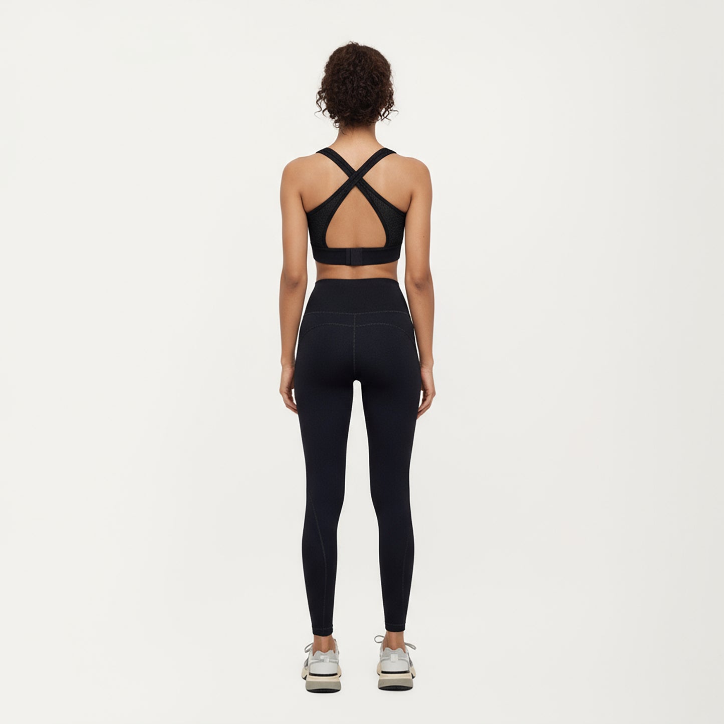 Anna-Kaci Active Women's High Waist Leggings with Contrast Seam Detailing and Stretch Compression Fit