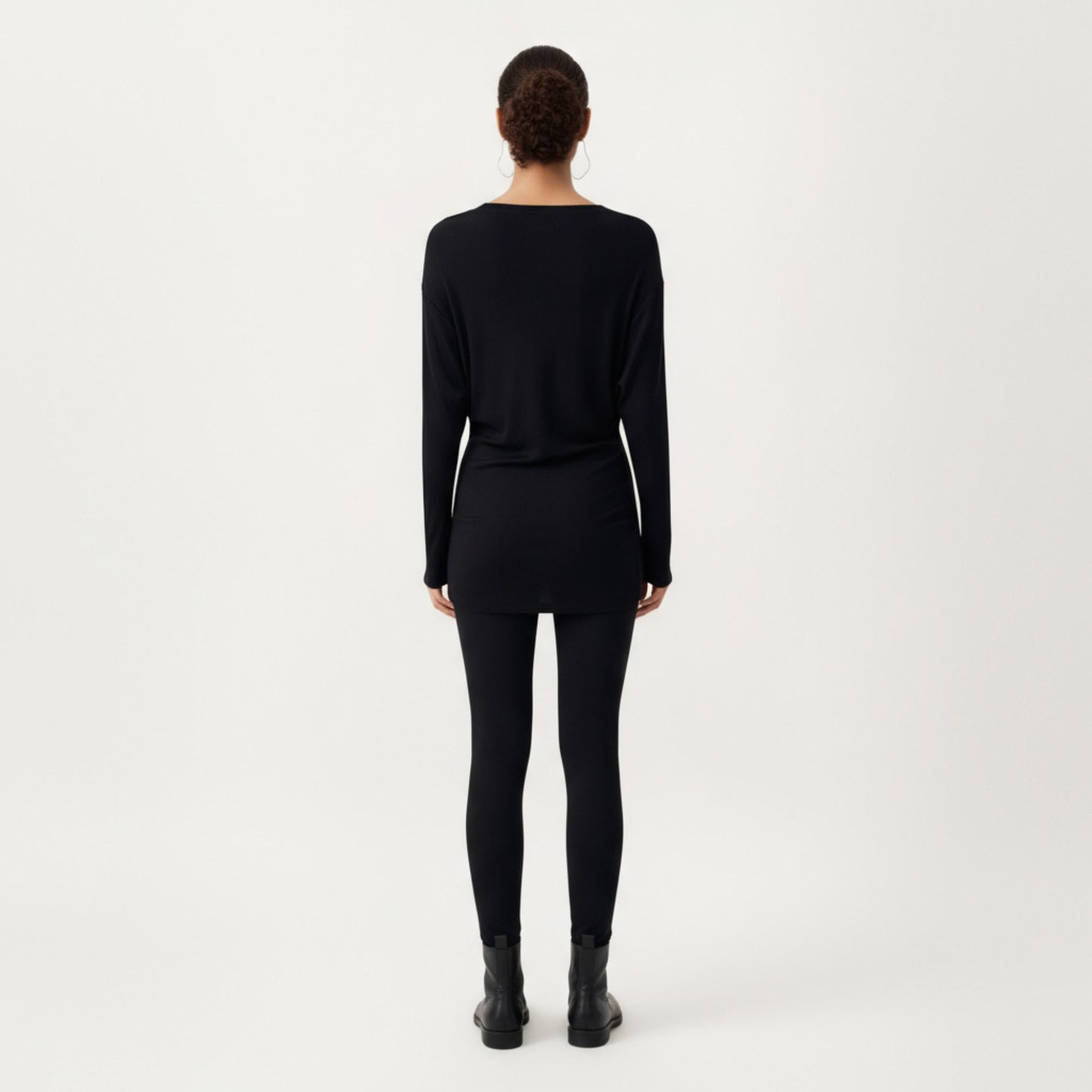 Anna-Kaci Active Women¡¯s Off Shoulder Long Sleeve Top with Soft Stretch Fabric Relaxed Draped Fit and Extended Hemline