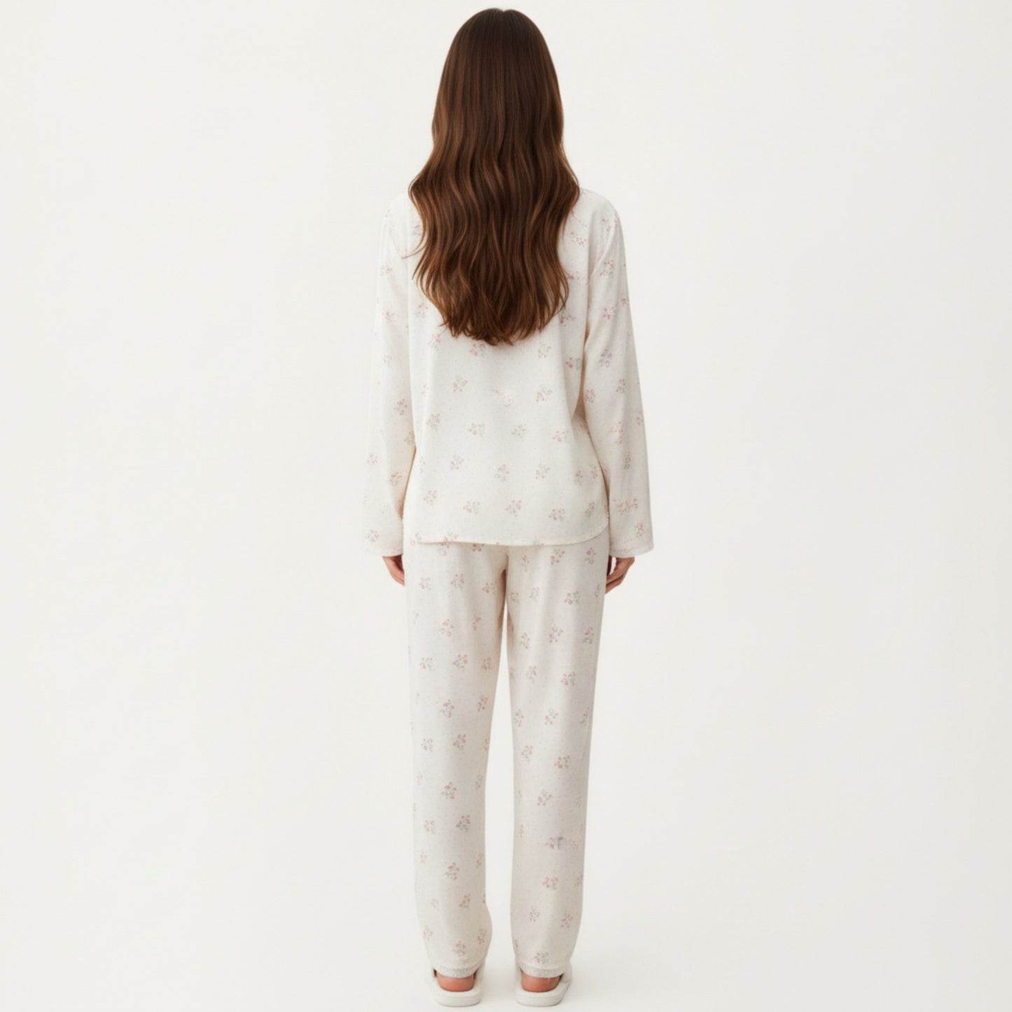 Anna-Kaci Lounge Women's 2-Piece Set Floral Print Pajama Top with Button Front and Trim Details Paired with Matching Pants