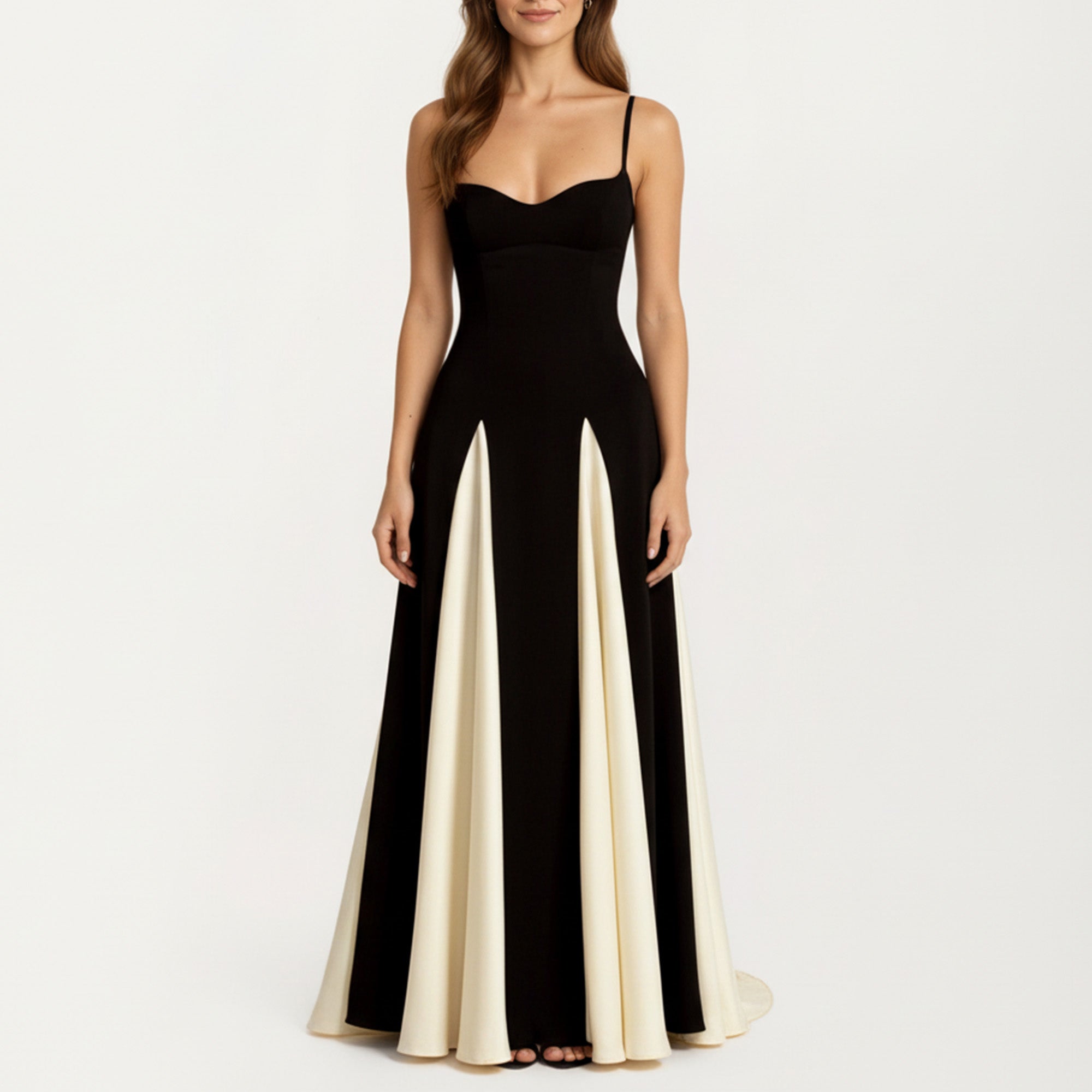 fitted bodice full skirt dress Anna-Kaci Women's Spaghetti Strap Floor Length with Bodic Jovani | Pure Couture and a fitted bodice beyond yoga printed spacedye aptos Size:UK S (In-Rental)