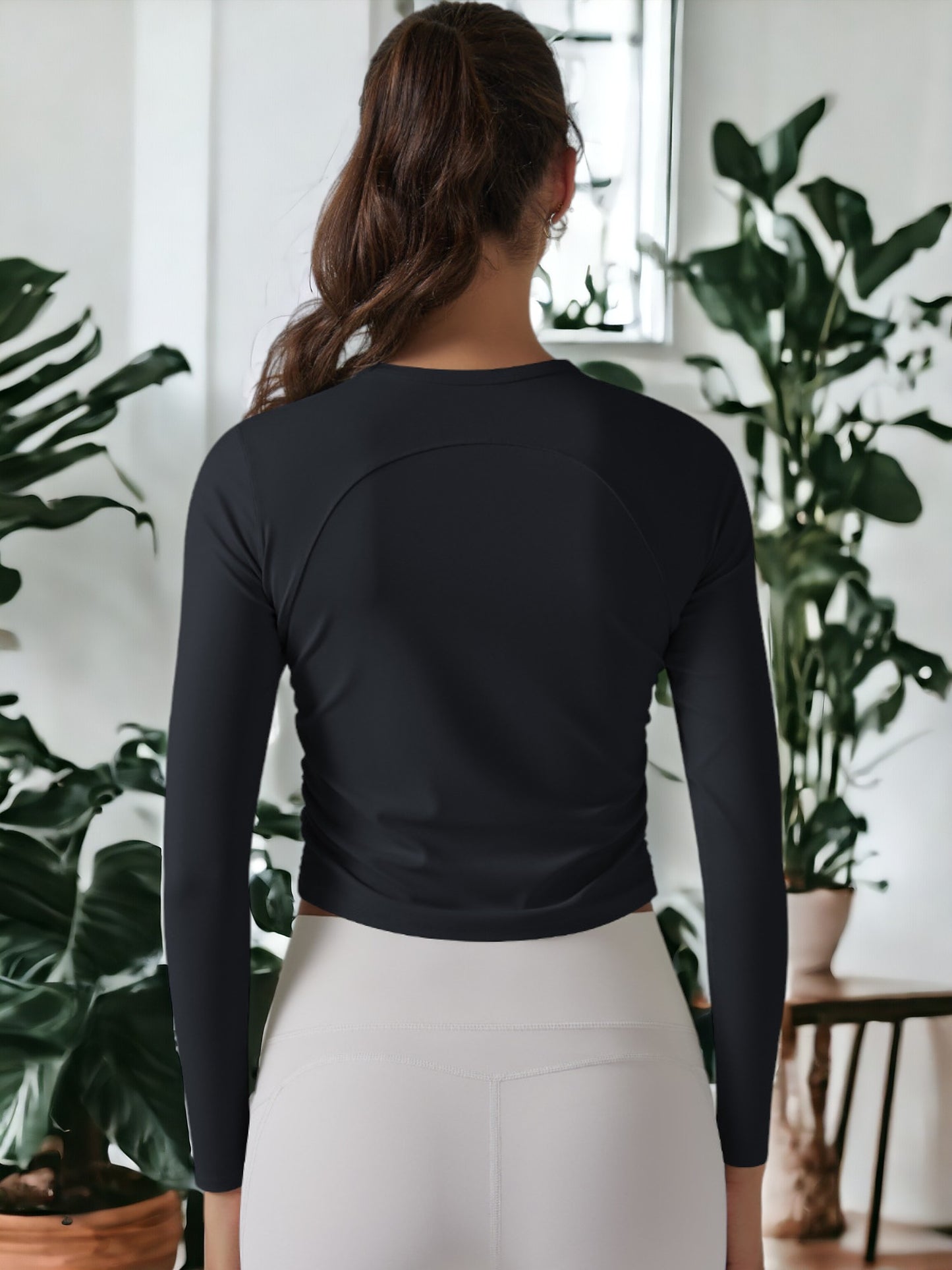 Sudadera de yoga ajustada, transpirable y de secado rápido