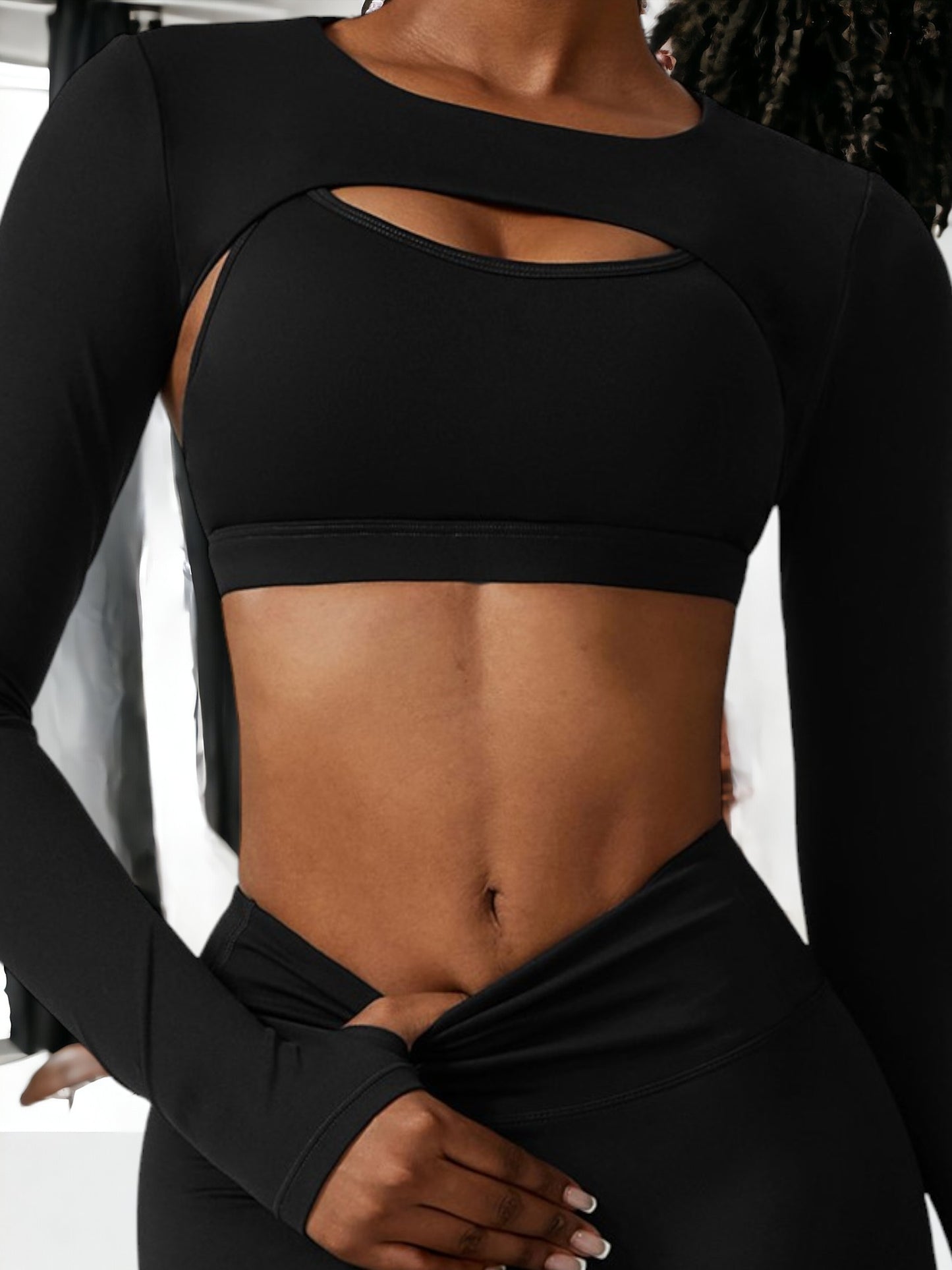 Waistcoat Long-Sleeved Shawl Yoga Top Cover-up