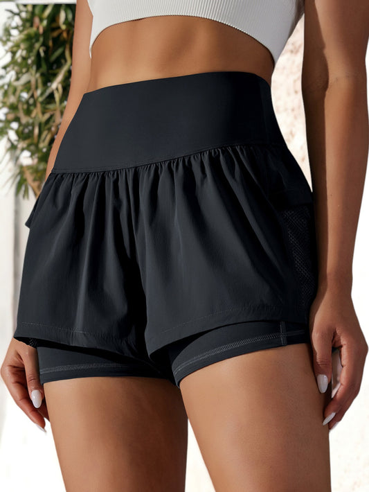 Pantalones cortos de ciclismo de malla transpirable de dos piezas con capas