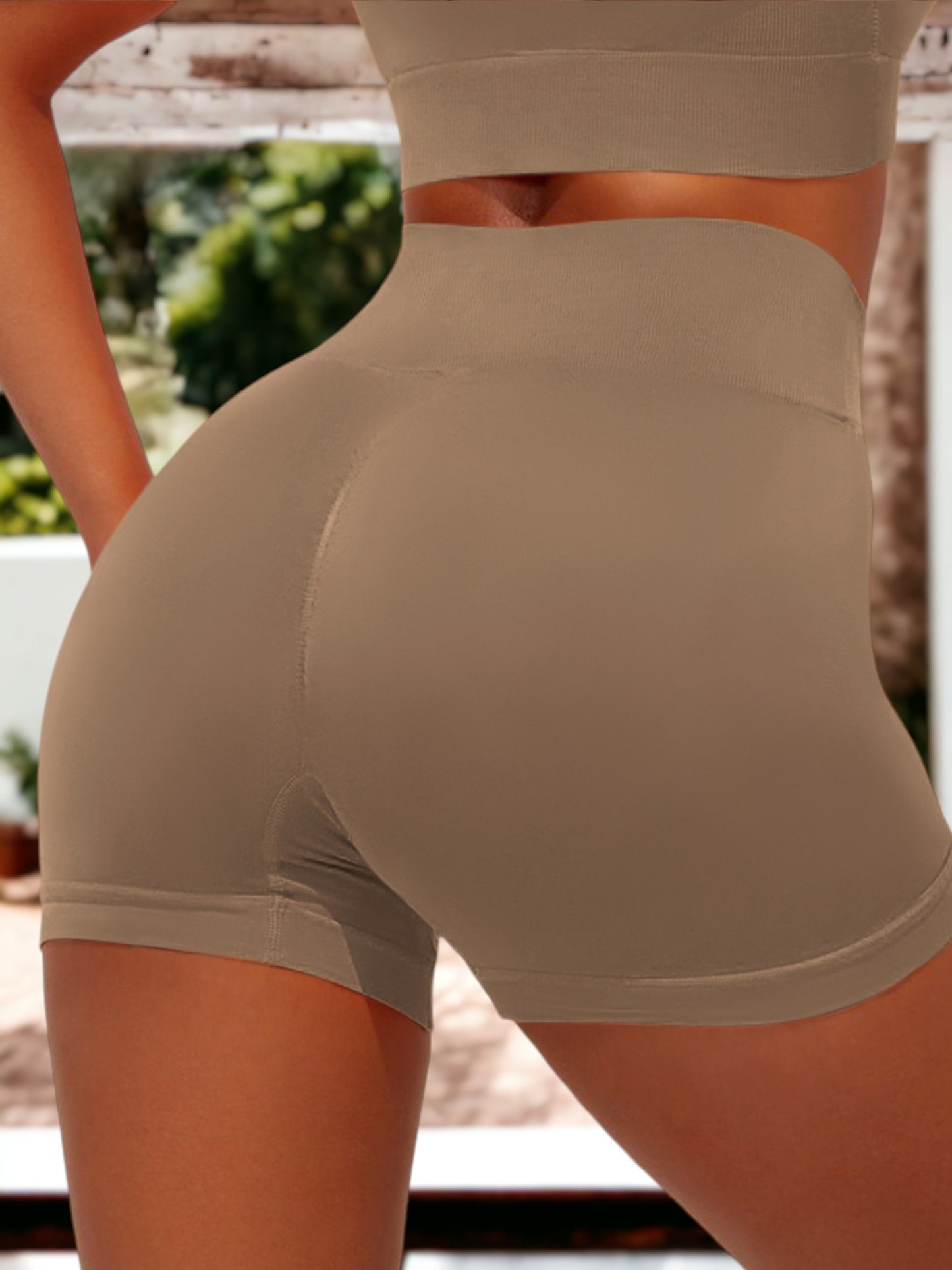 Pantalones cortos ajustados de cintura alta para mujer
