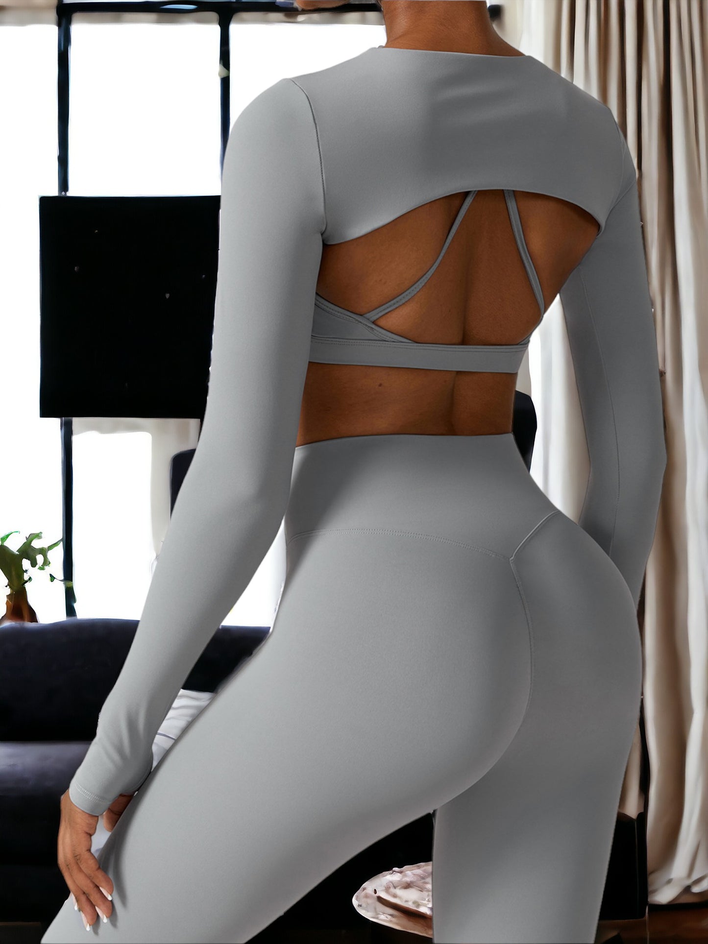 Waistcoat Long-Sleeved Shawl Yoga Top Cover-up