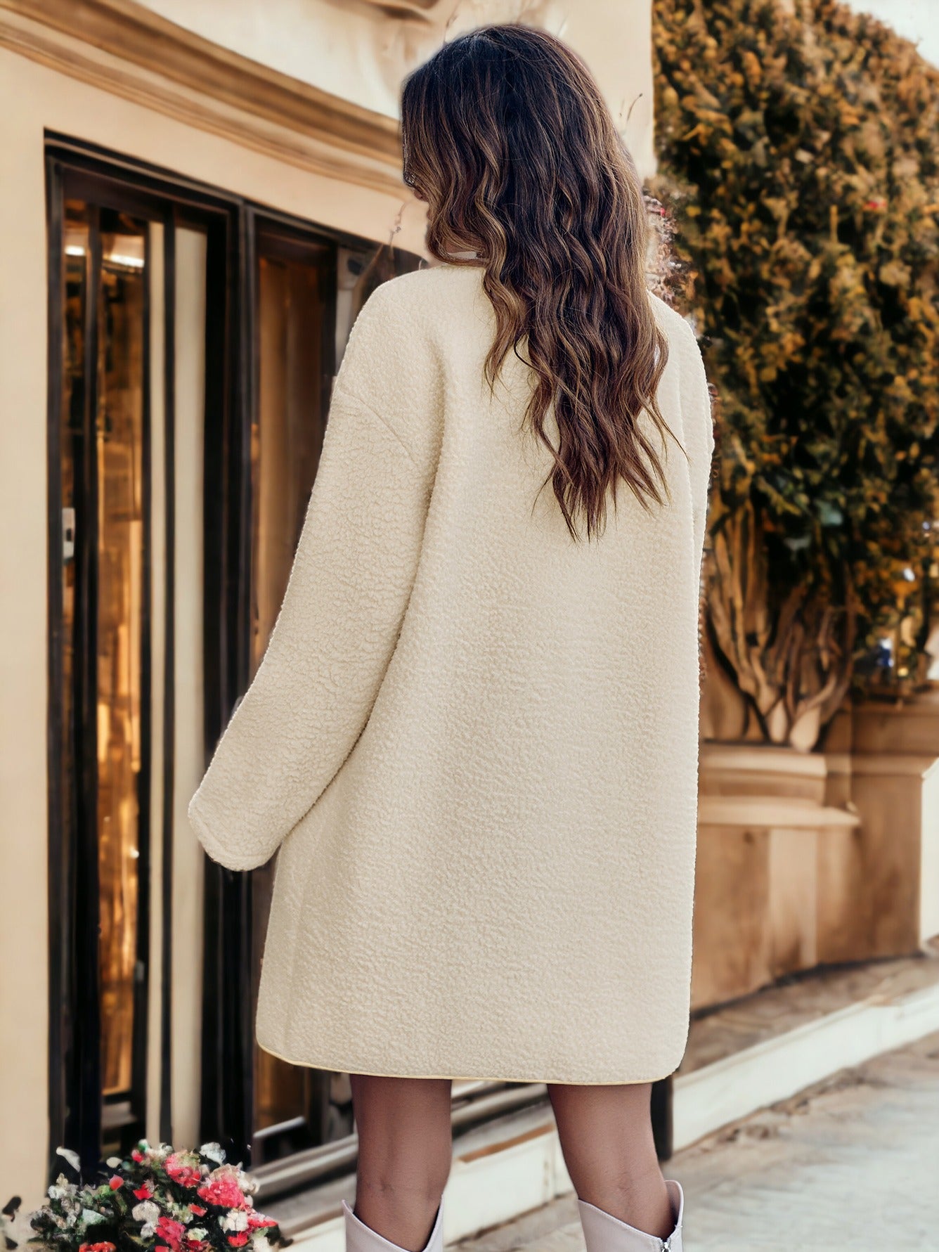 Button Front Shearling Coat