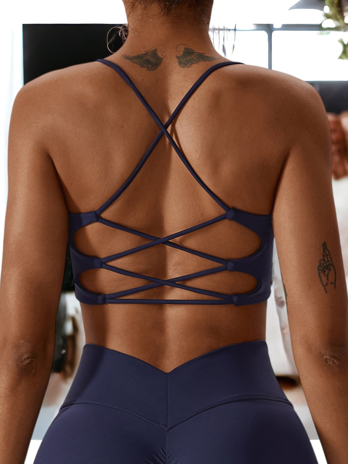 Summer Compression Strapy Back Fitness Sports Bra