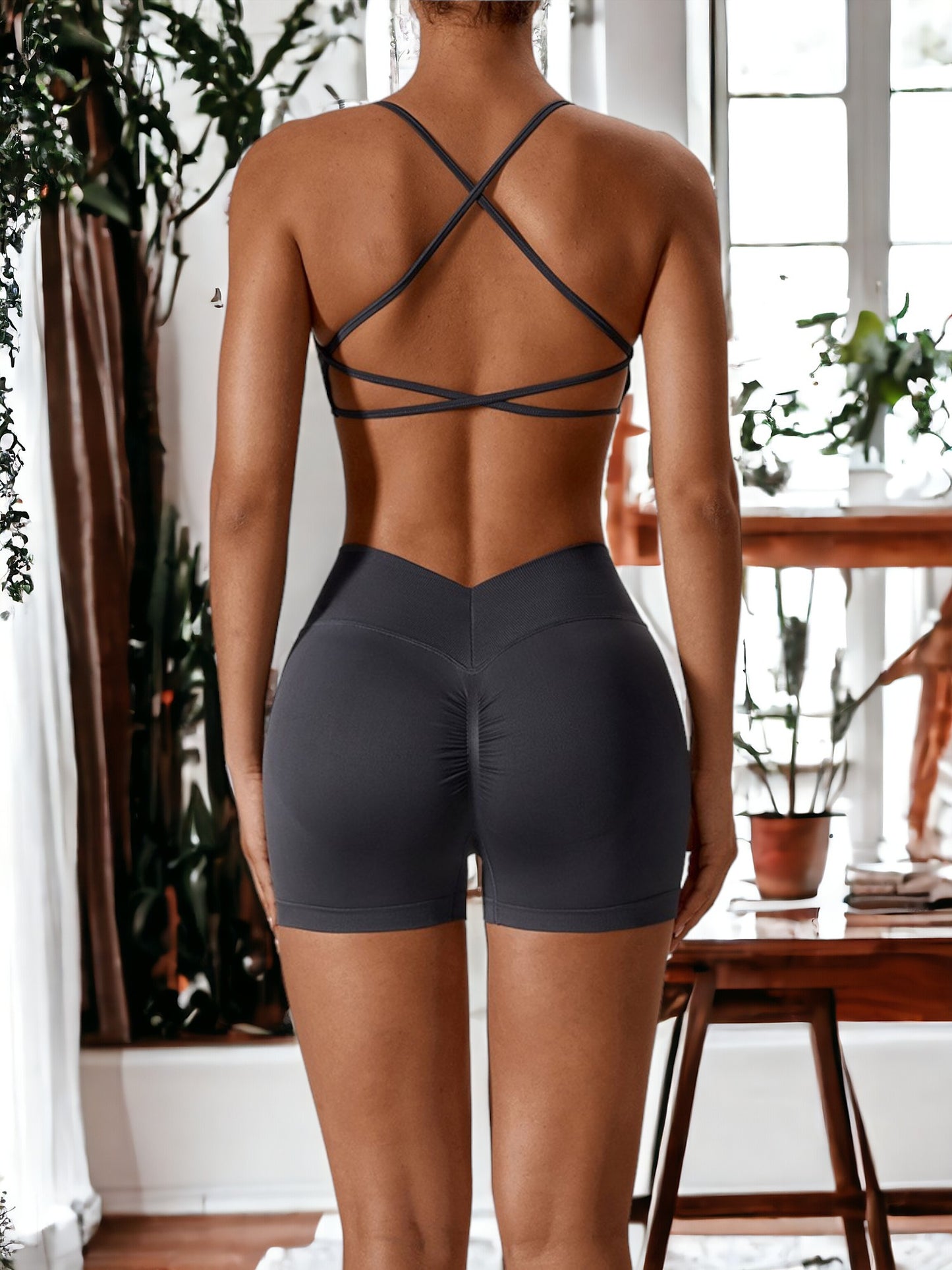 Traje deportivo de dos piezas ajustado, de secado rápido y sin costuras