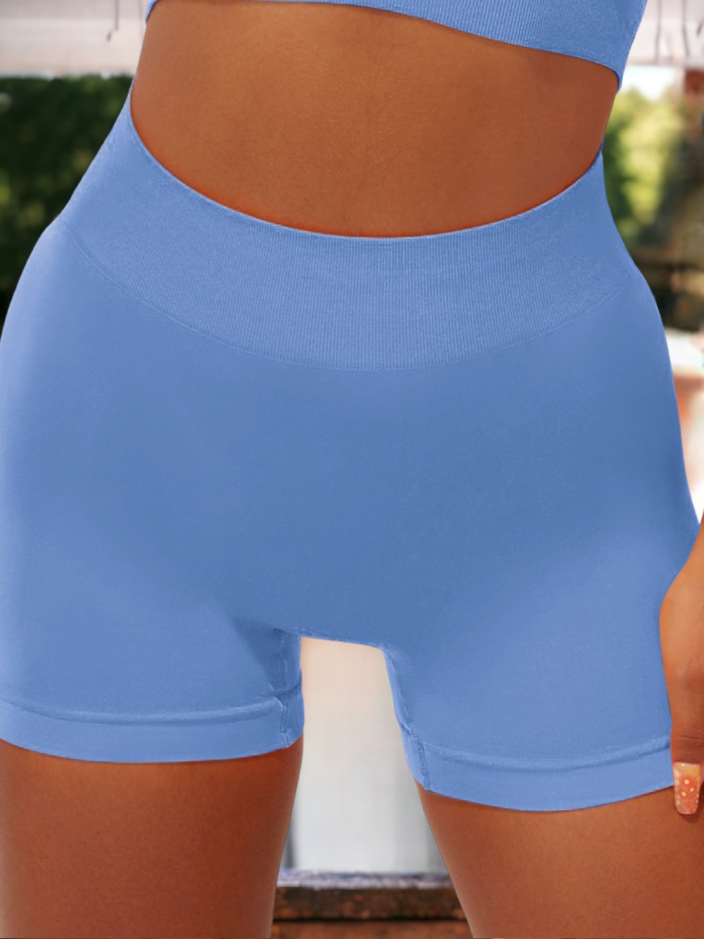 Pantalones cortos ajustados de cintura alta para mujer