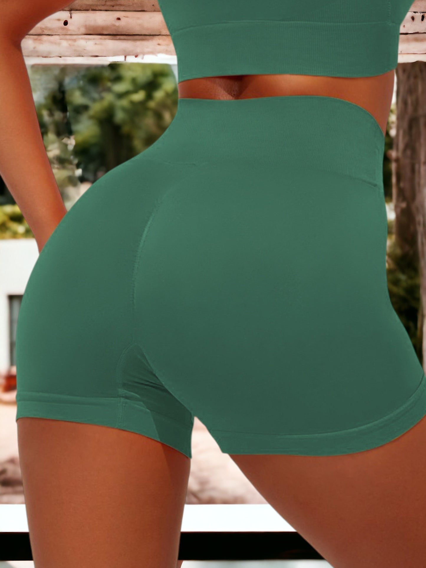 Pantalones cortos ajustados de cintura alta para mujer