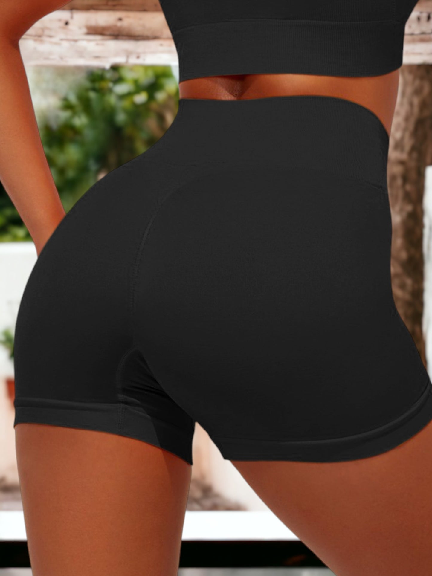 Pantalones cortos ajustados de cintura alta para mujer