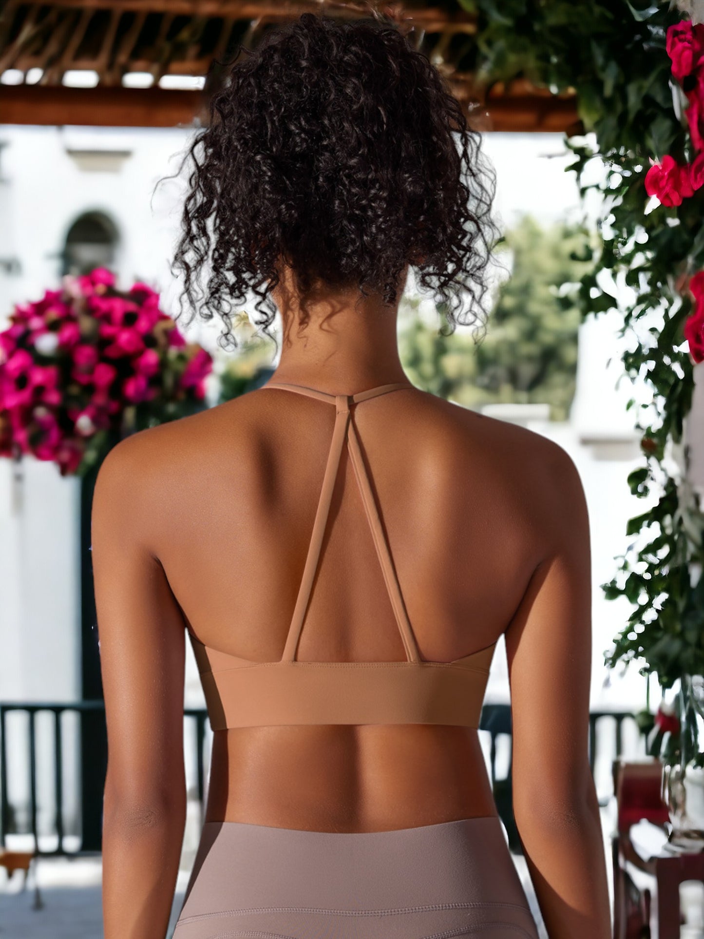 Sujetador deportivo de yoga y fitness con espalda cruzada