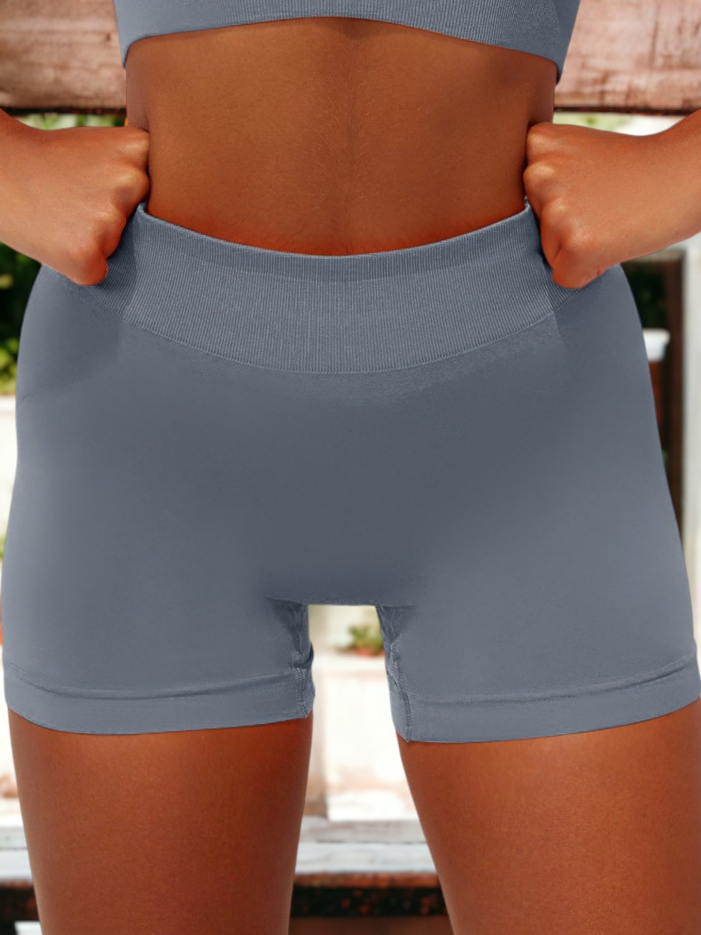Pantalones cortos ajustados de cintura alta para mujer