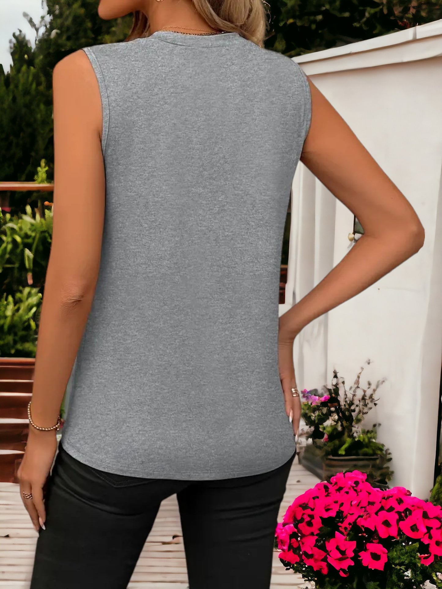 Loose Round Neck Sleeveless T-Shirt Vest For Women