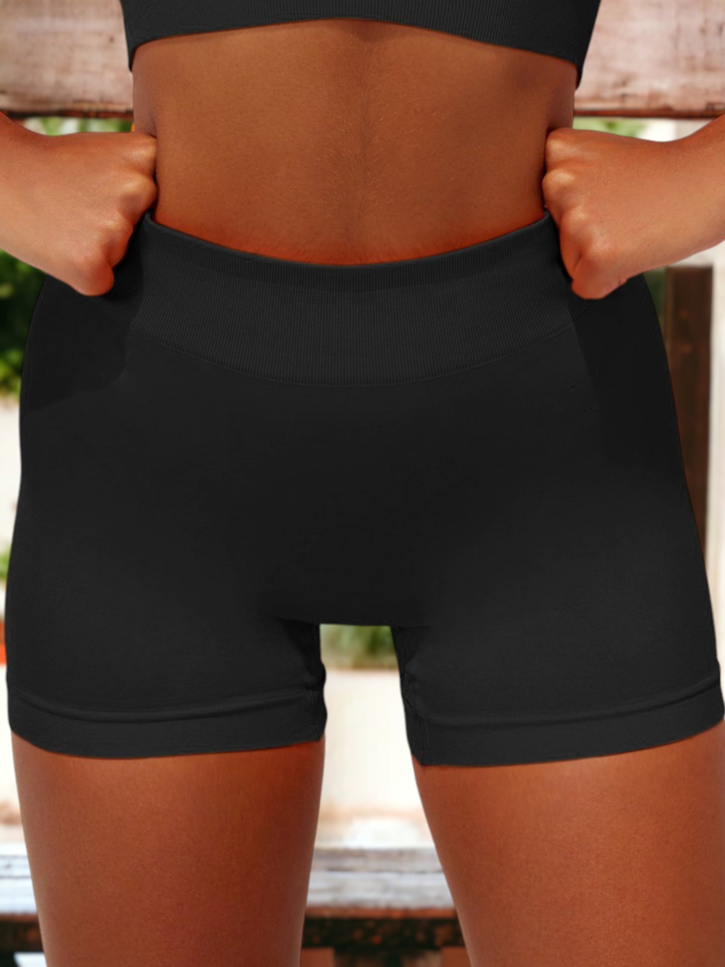Pantalones cortos ajustados de cintura alta para mujer