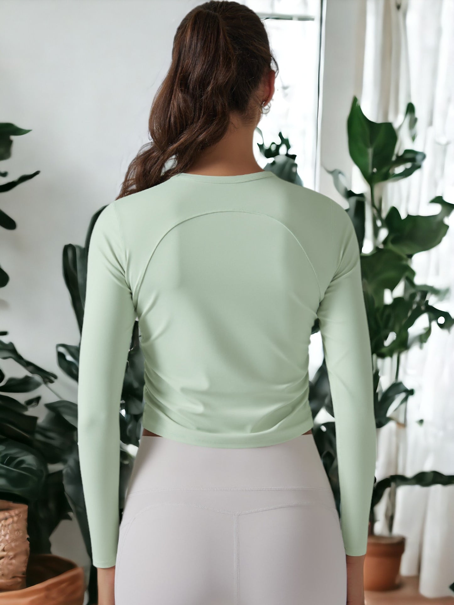 Sudadera de yoga ajustada, transpirable y de secado rápido