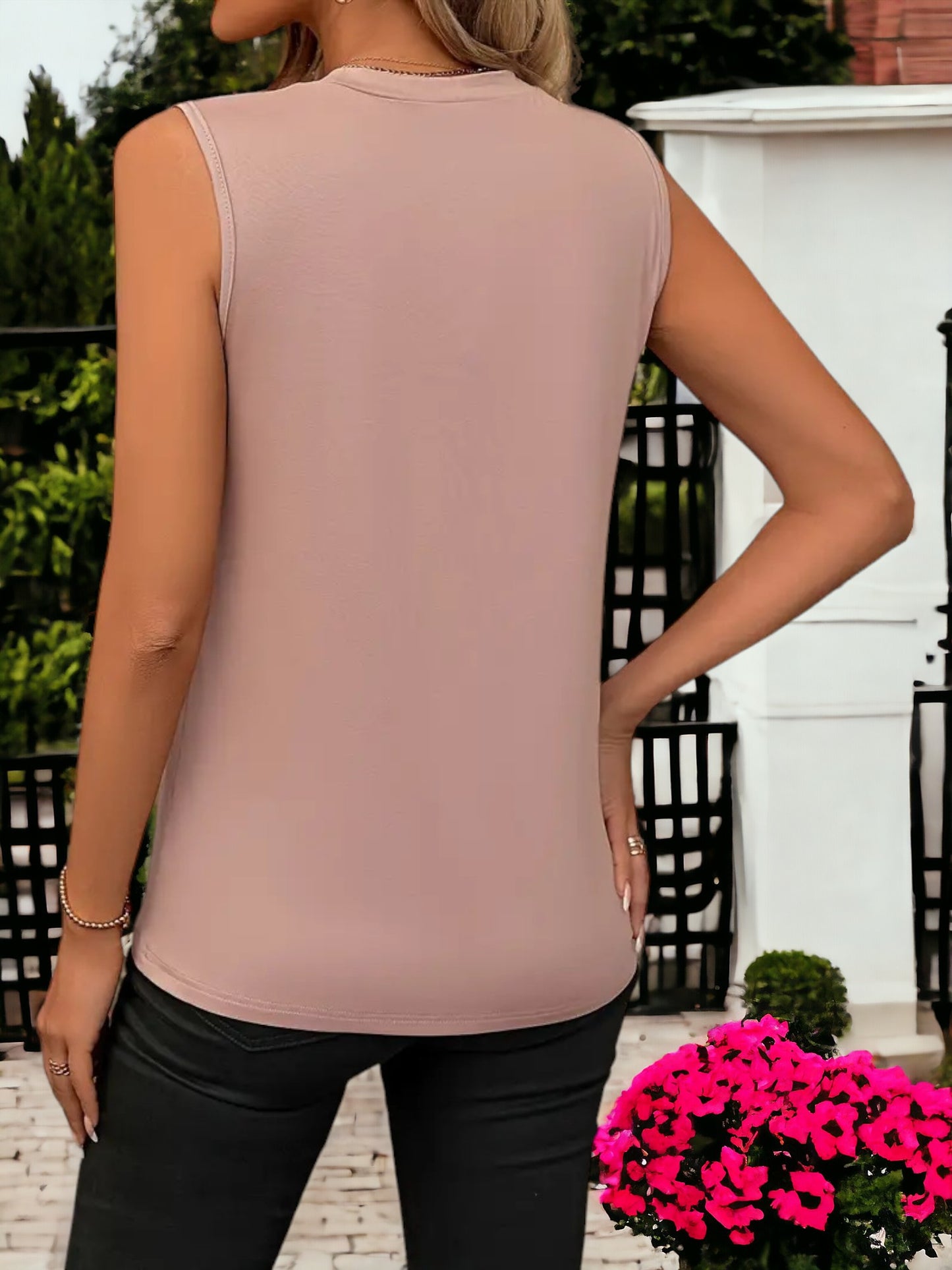 Loose Round Neck Sleeveless T-Shirt Vest For Women