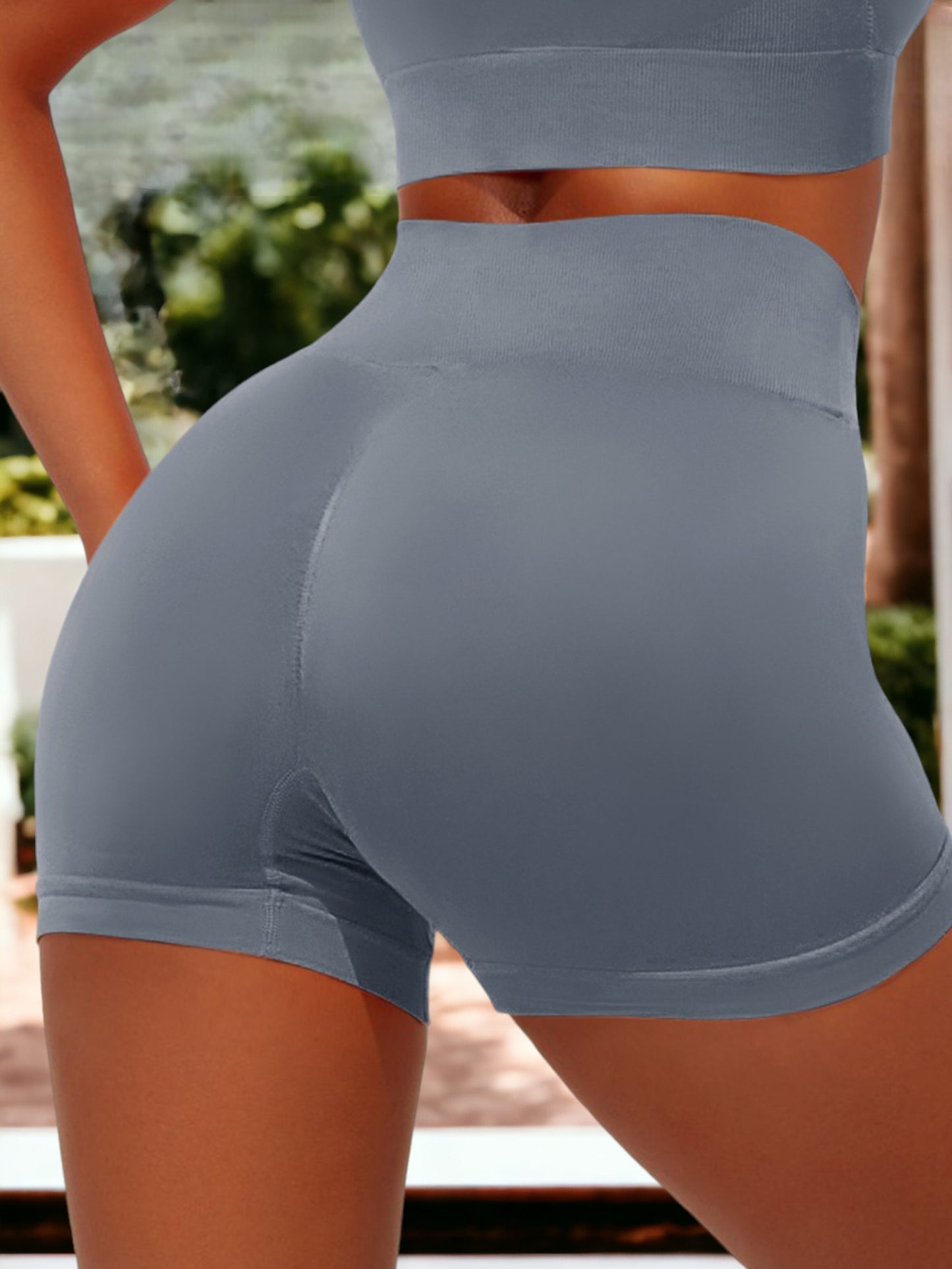 Pantalones cortos ajustados de cintura alta para mujer