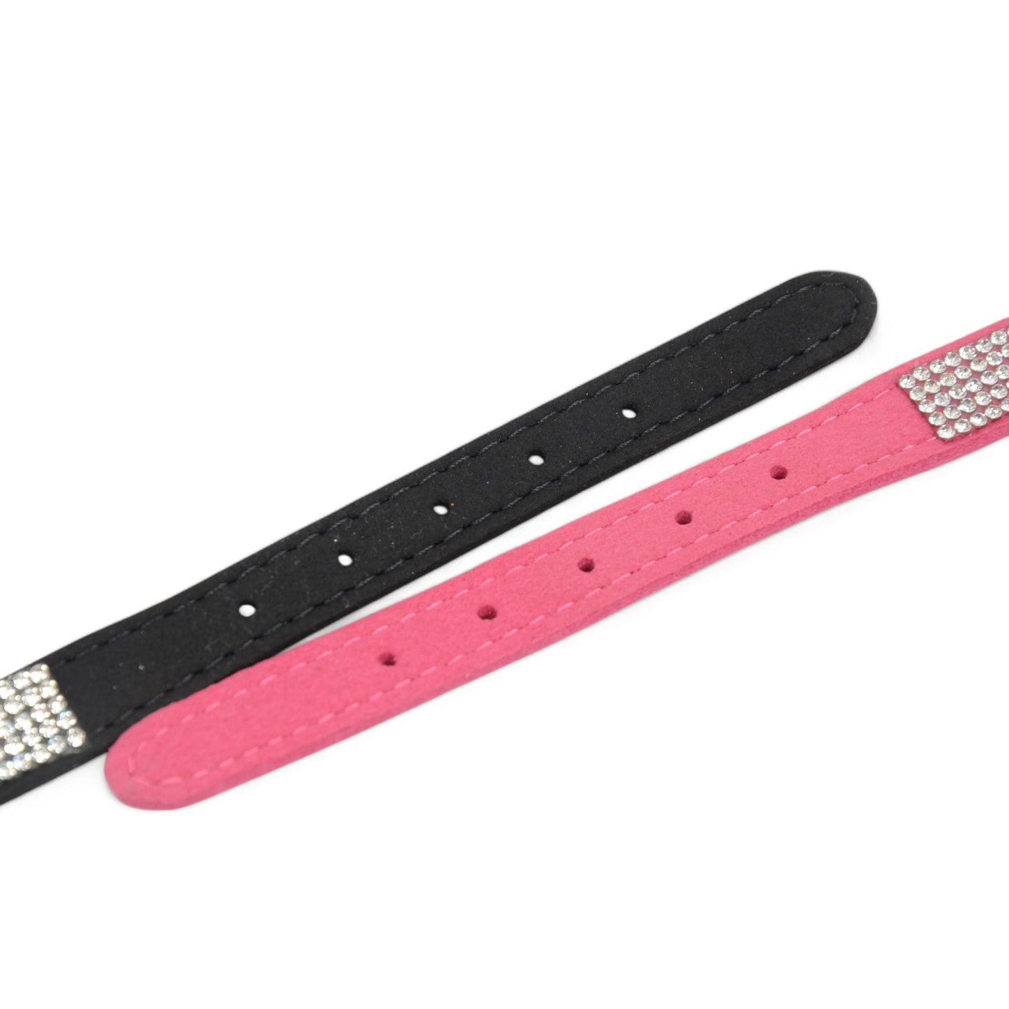 Alilang Sparkling Rhinestone Soft Faux Leather Material Adjustable Dog Collar