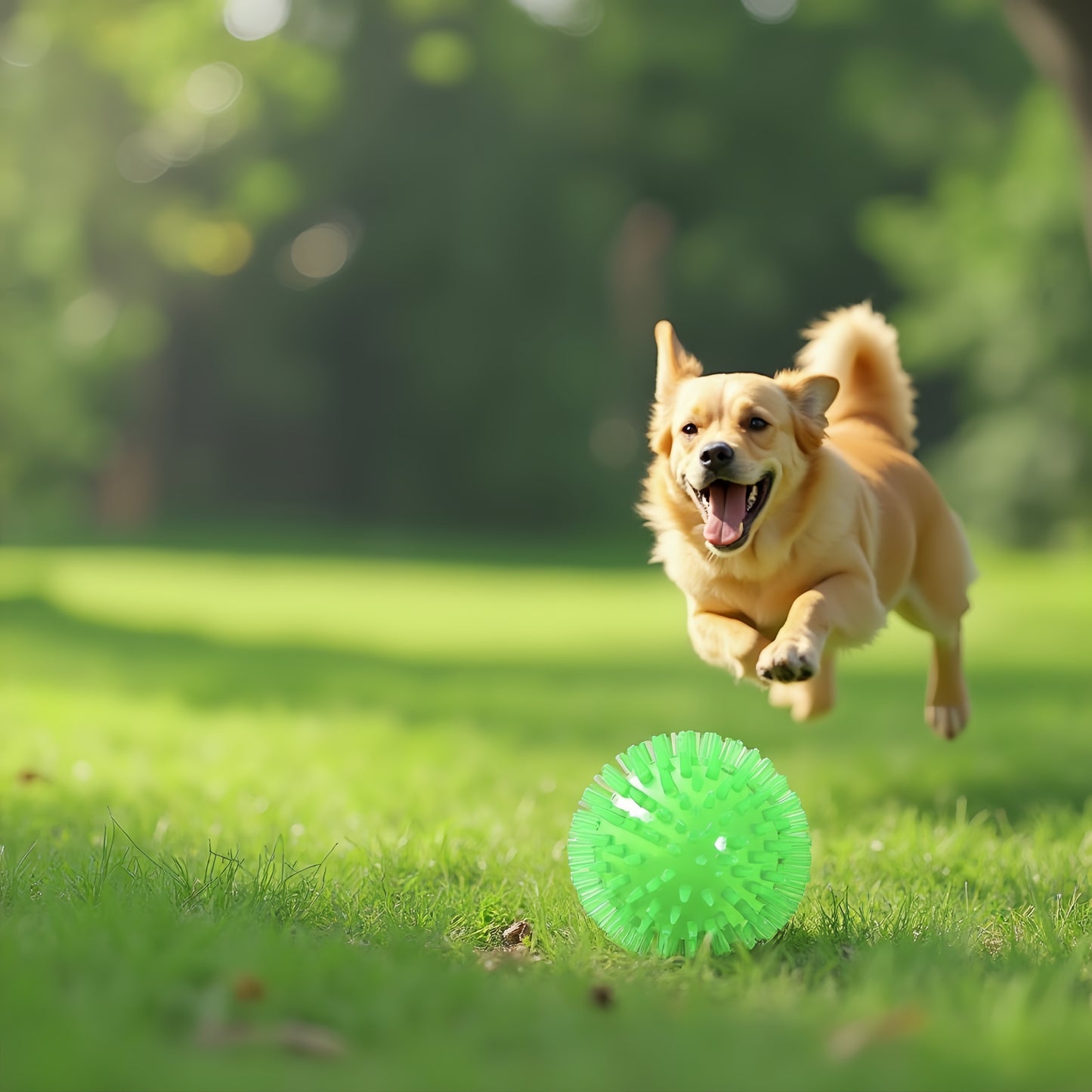 Alilang Squeaky Durable Pet Toy Balls in Orange, Green & Blue for Small and Medium Dogs- 3 Pack