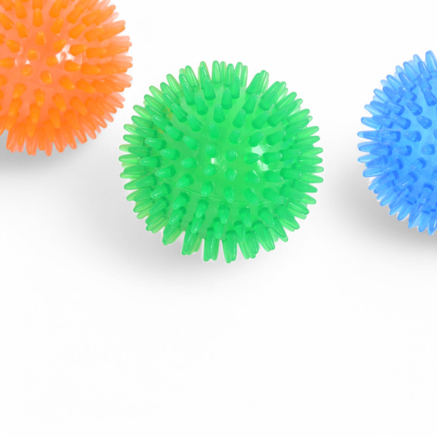 Alilang Squeaky Durable Pet Toy Balls in Orange, Green & Blue for Small and Medium Dogs- 3 Pack