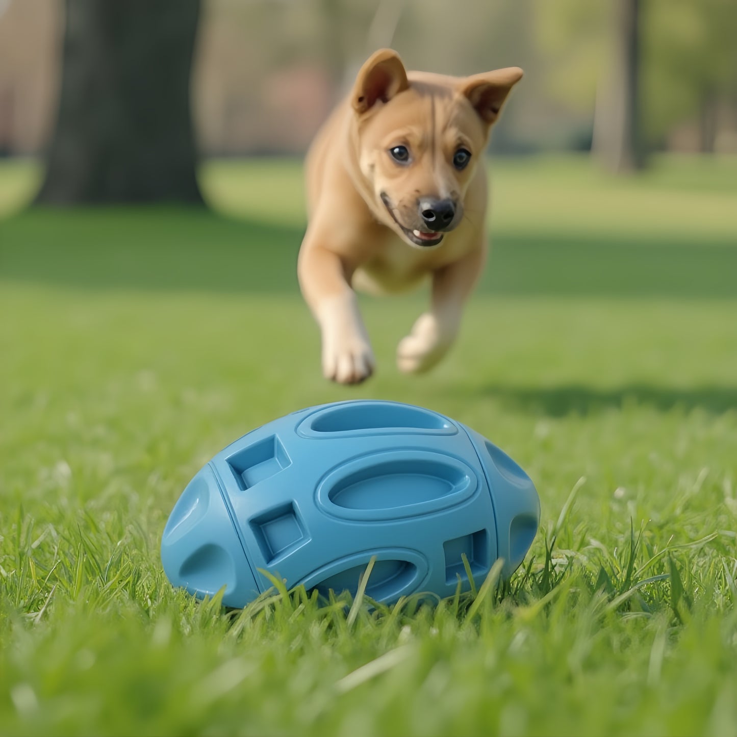 Alilang High Quality Rubber Squeaky Rugby - Shaped Dog Toy Durable Pet Toy Ball