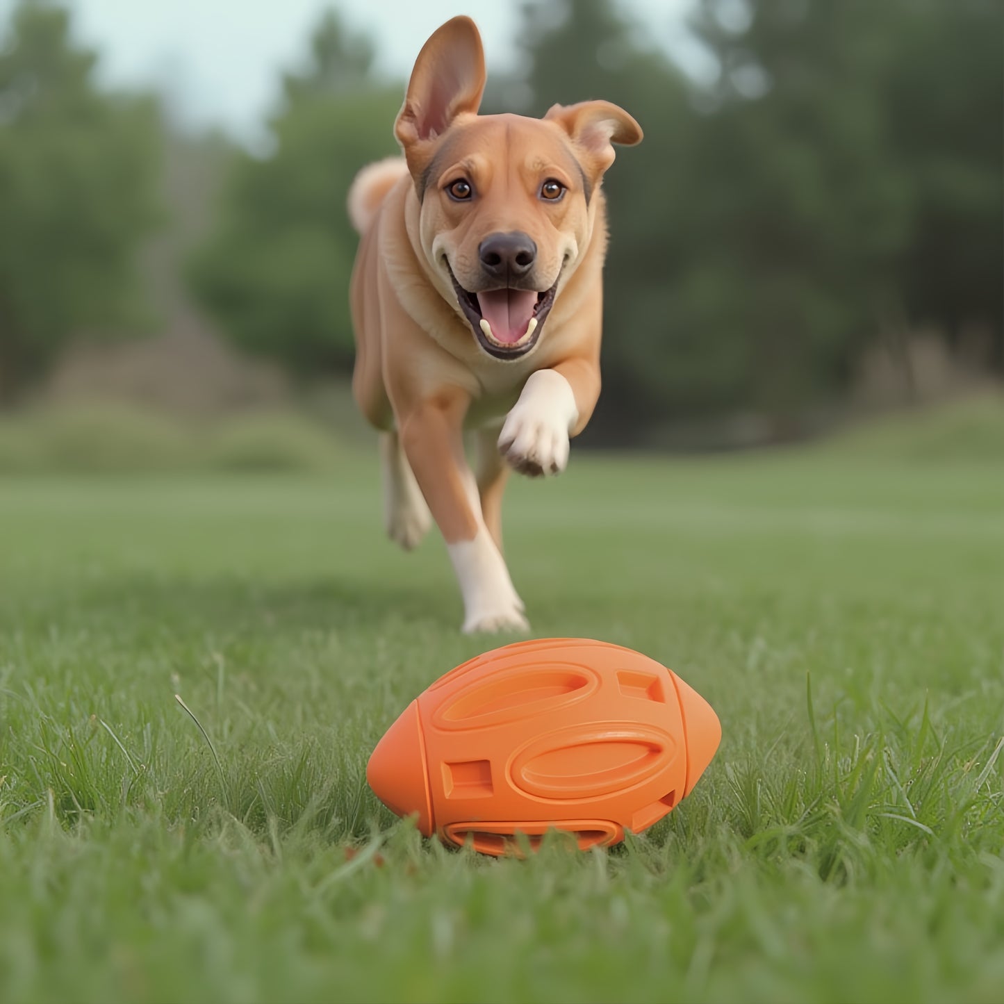 Alilang High Quality Rubber Squeaky Rugby - Shaped Dog Toy Durable Pet Toy Ball