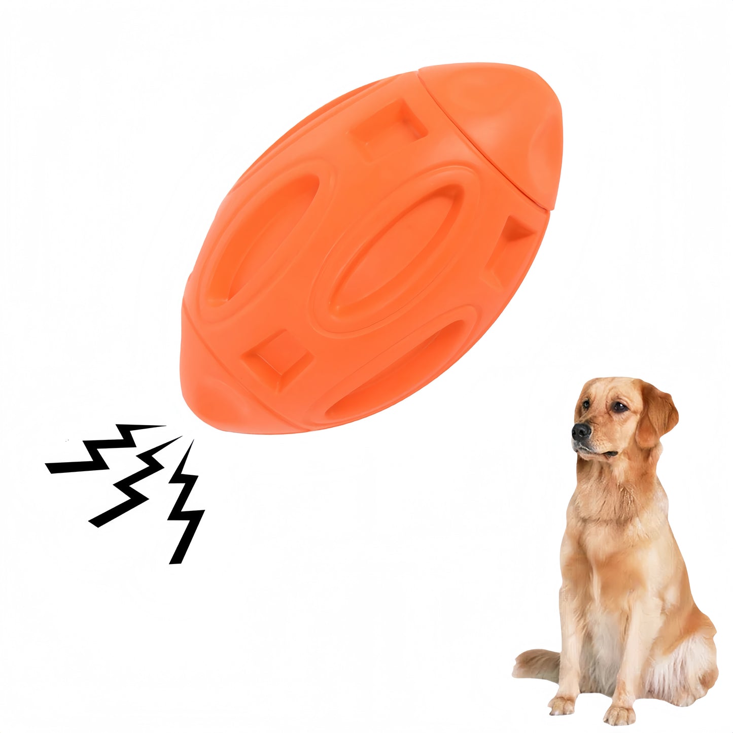 Alilang High Quality Rubber Squeaky Rugby - Shaped Dog Toy Durable Pet Toy Ball