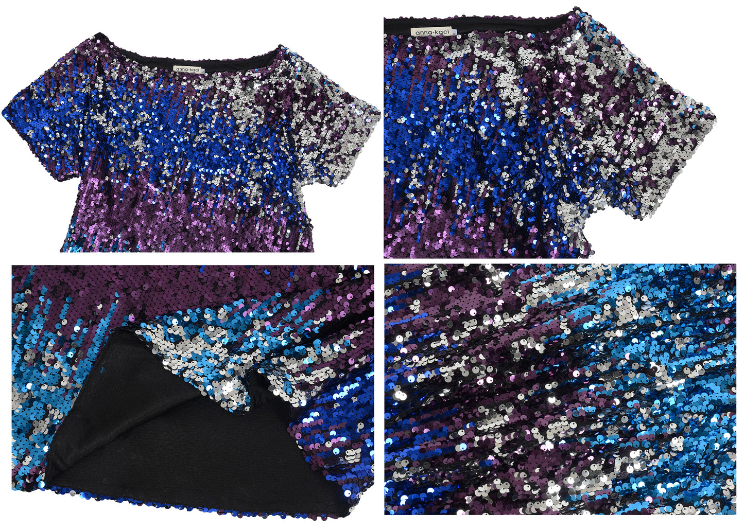 Plus Size One Shoulder Sequin Top