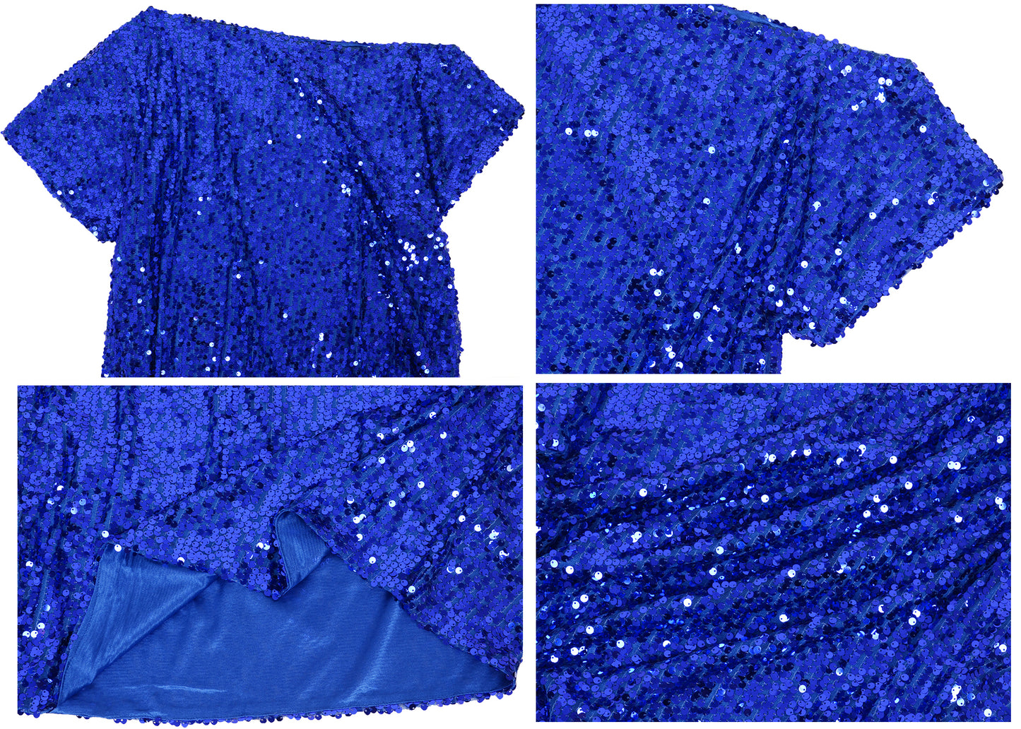 Plus Size One Shoulder Sequin Top