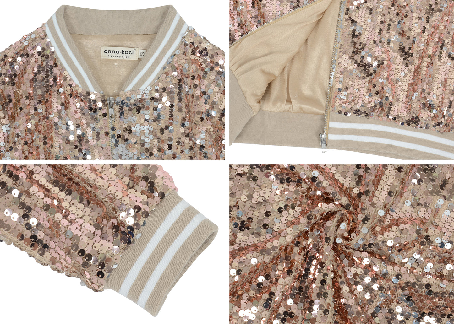 Plus Size Sequin Bomber Jacket