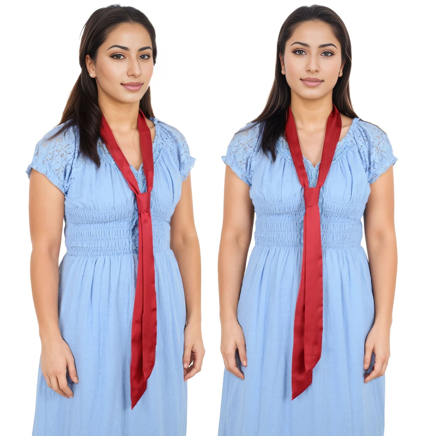 Alilang Women's Solid Color Ribbon Scarf Long Neckerchief Satin Belt Necktie Headscarf Narrow Scarf